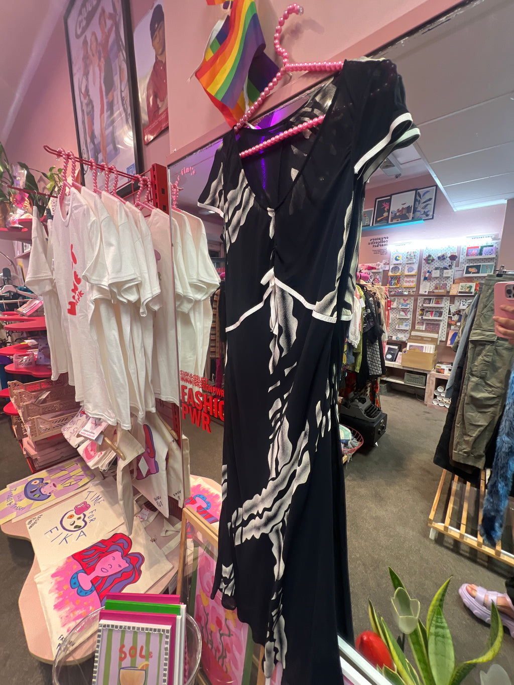Black and white double layer summer dress
