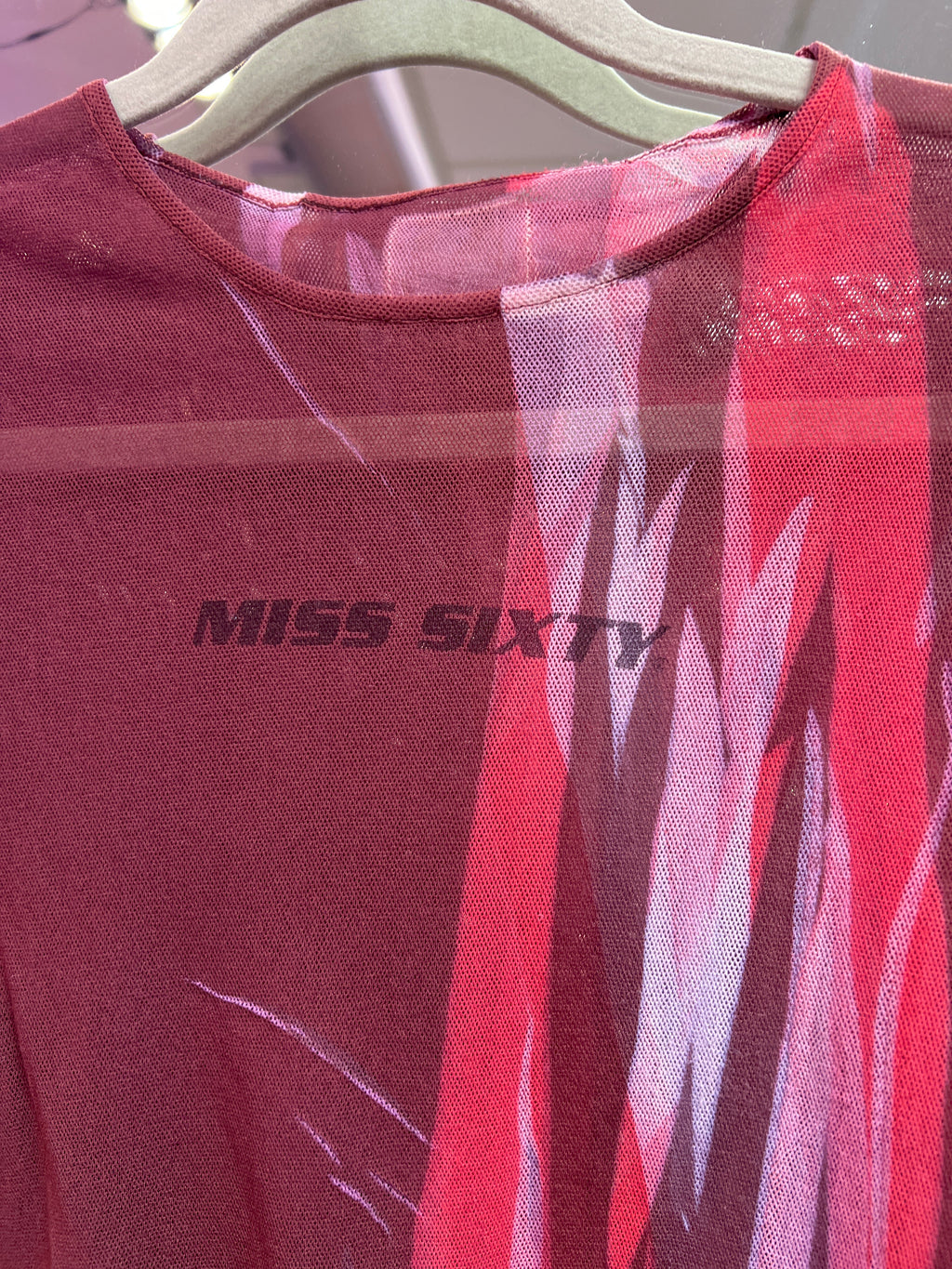 Miss Sixty mesh Y2K vibes top