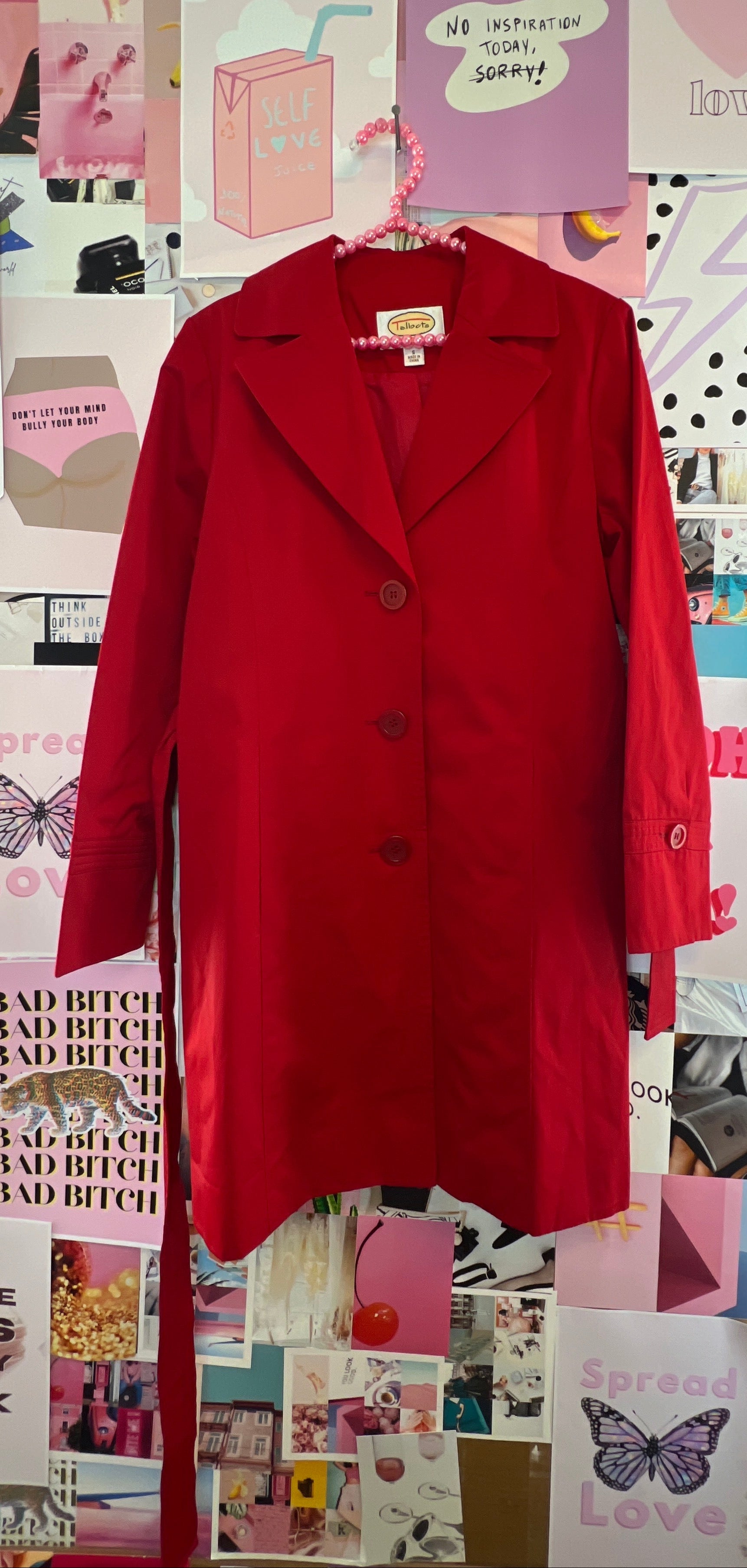 Cherry trench coat
