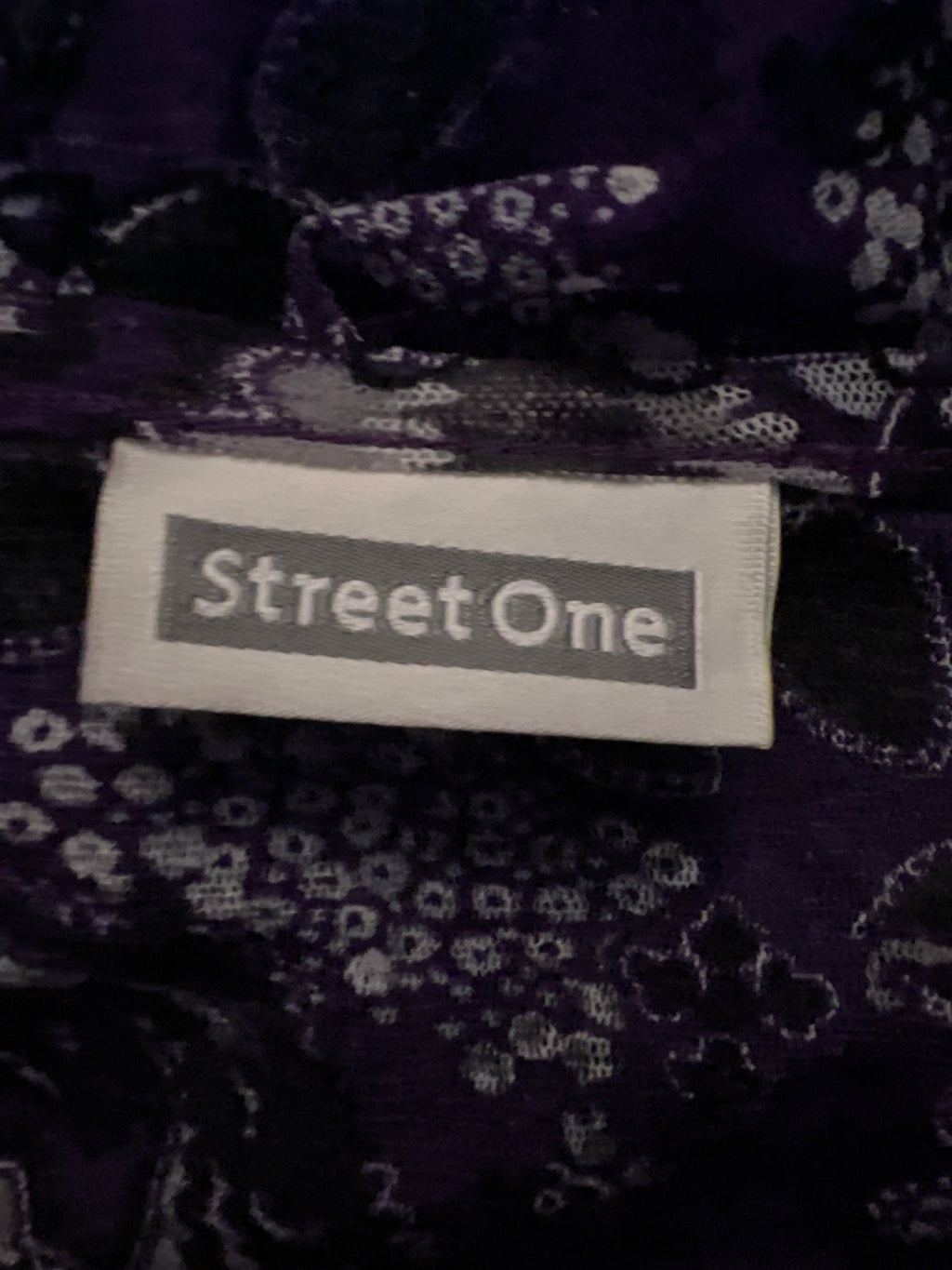 Purple Y2K see through patterned Street One blouse