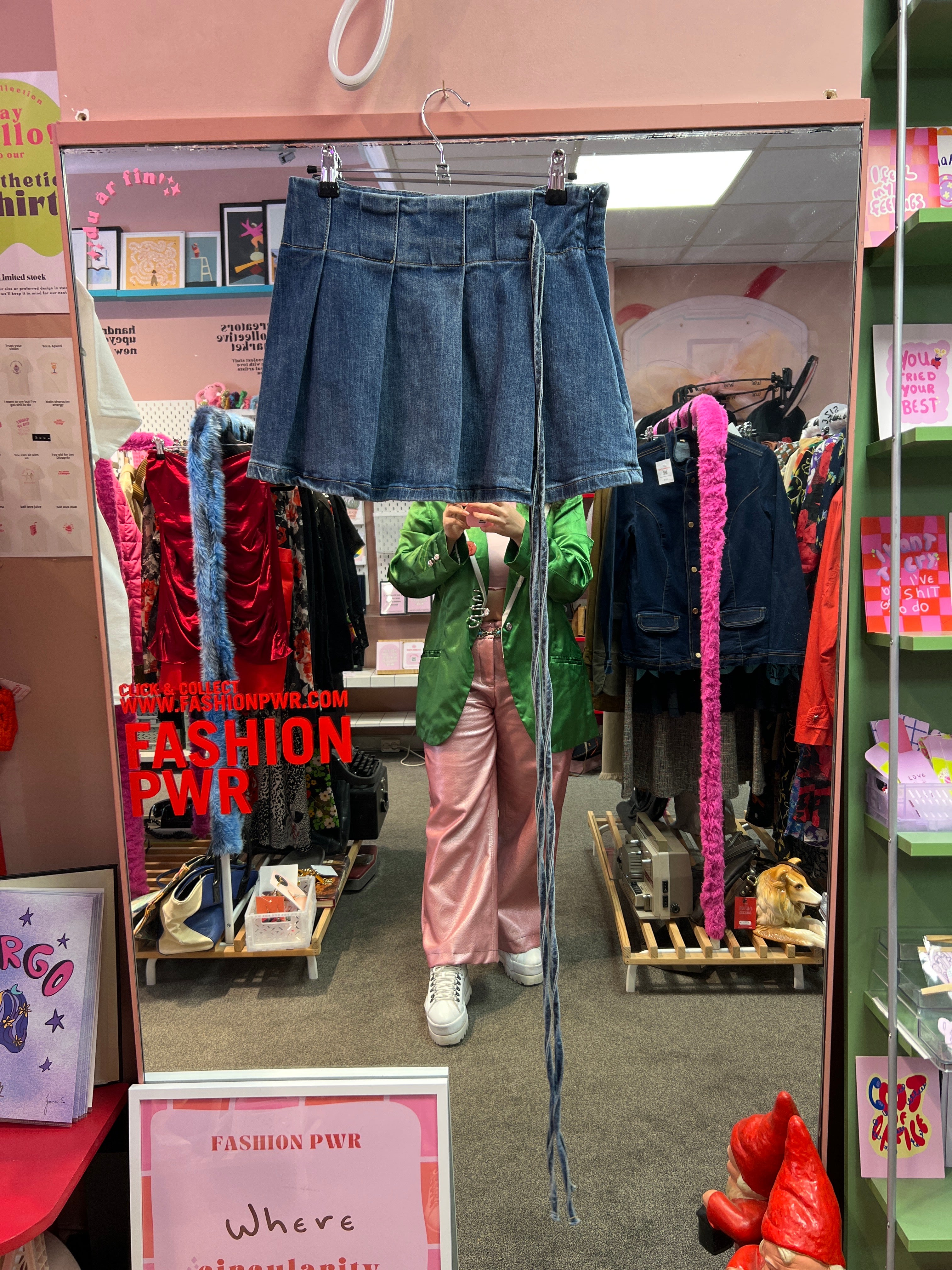 Pleated jeans skirt Tiger Mist