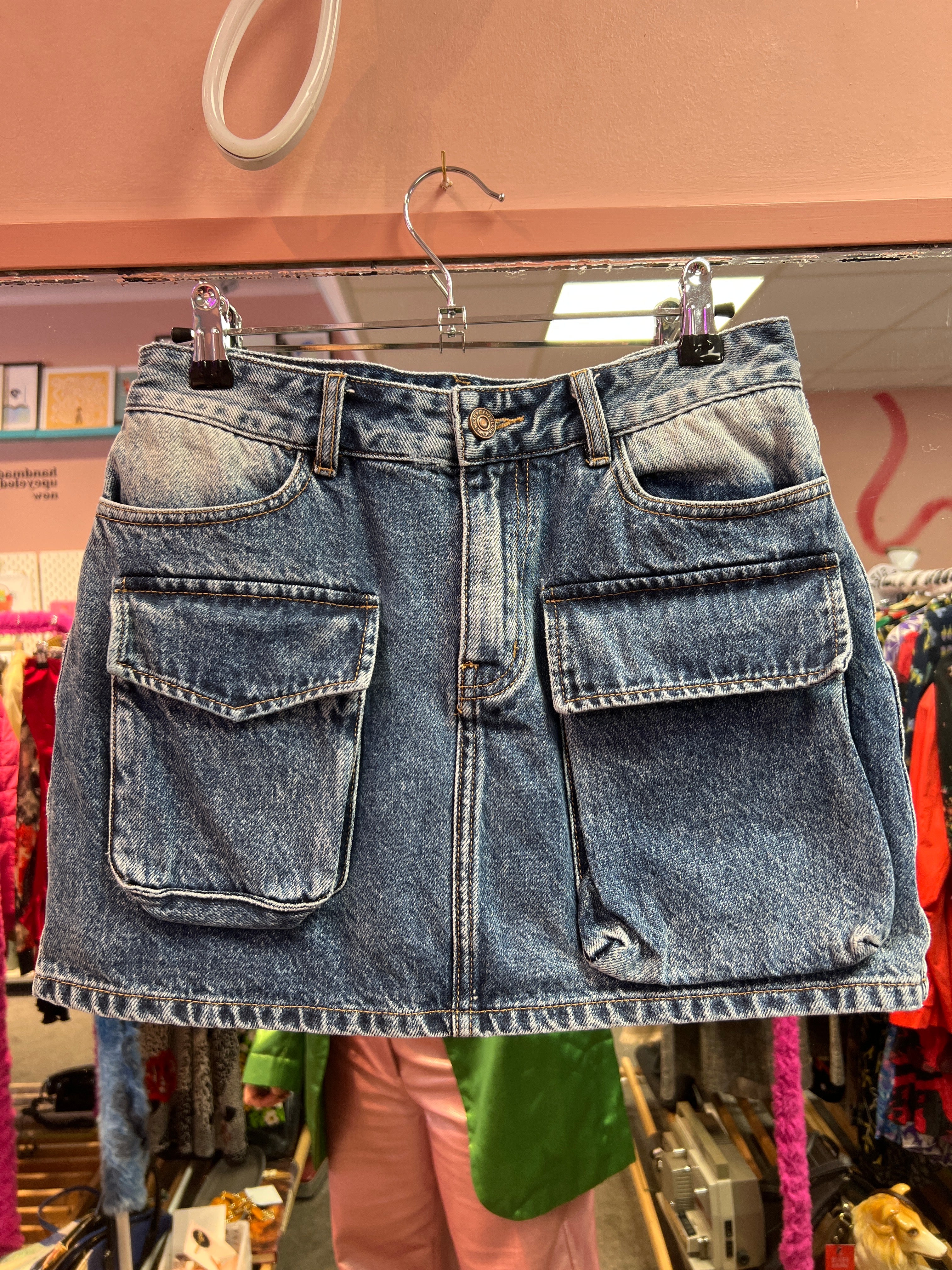Mini skirt Jeans Wear big pockets on the front