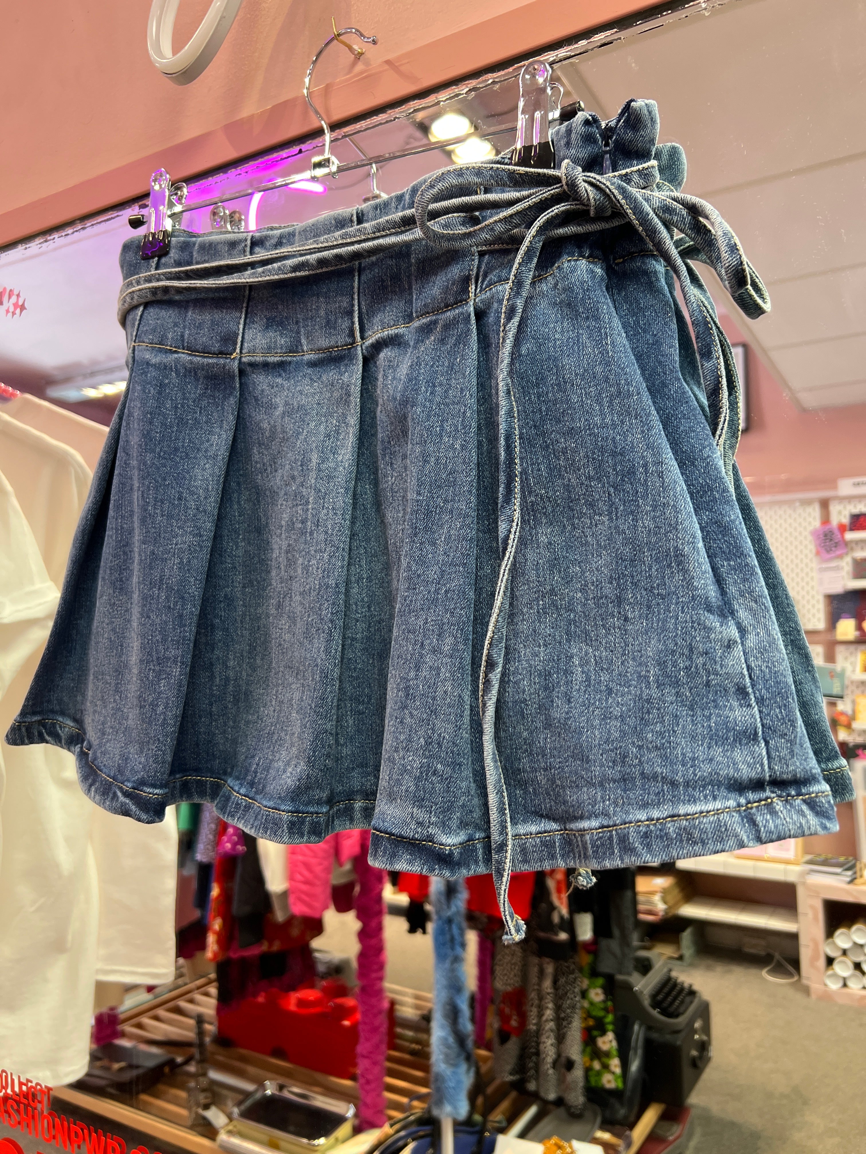Pleated jeans skirt Tiger Mist