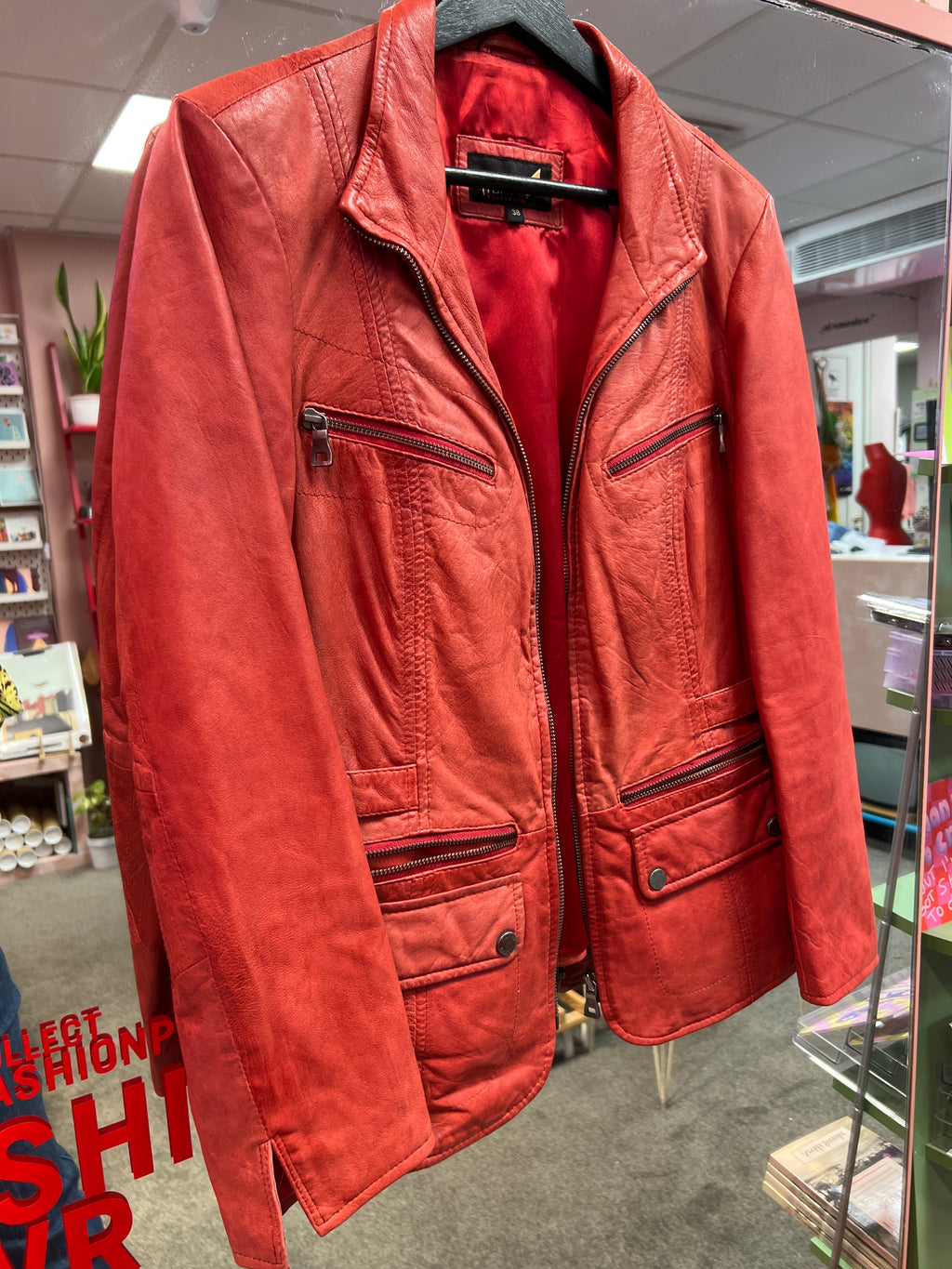 Red leather Jacket