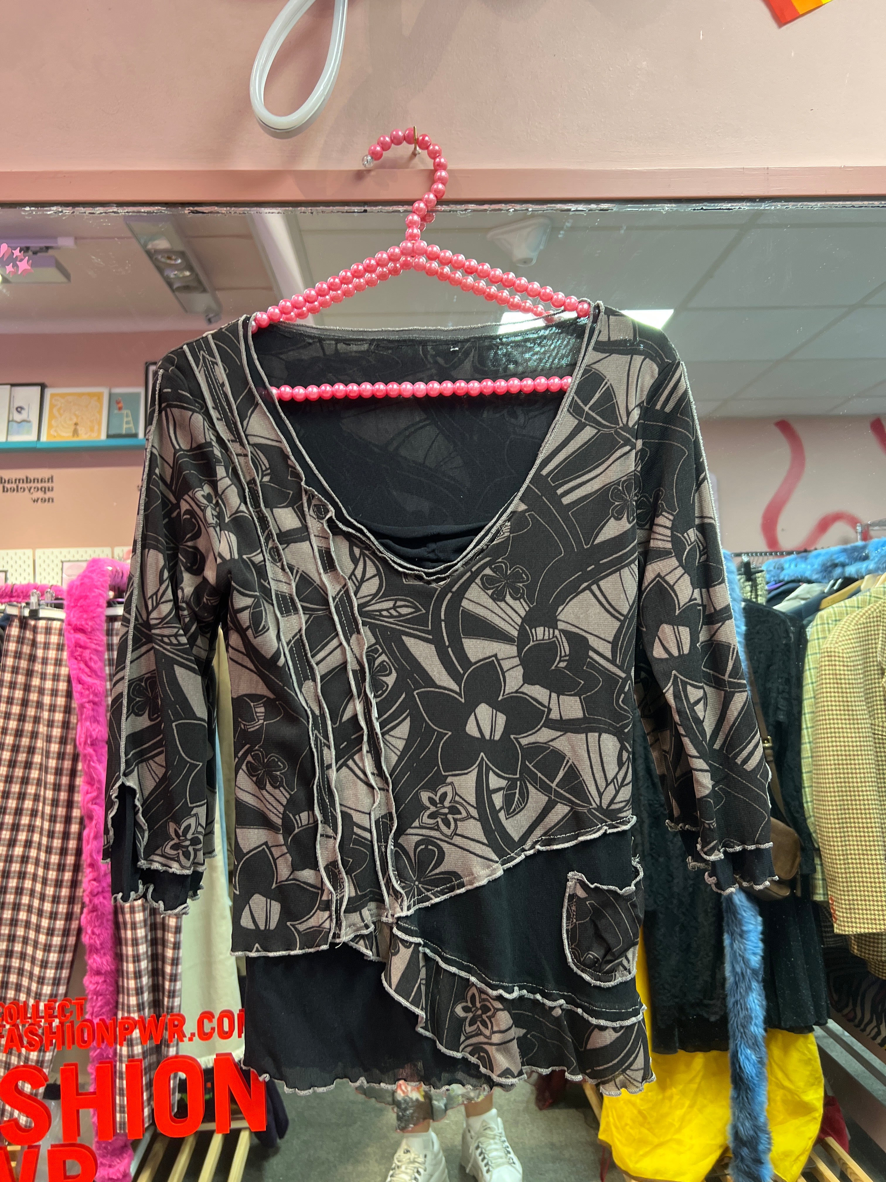 Double layered see through brown Y2K vibes top