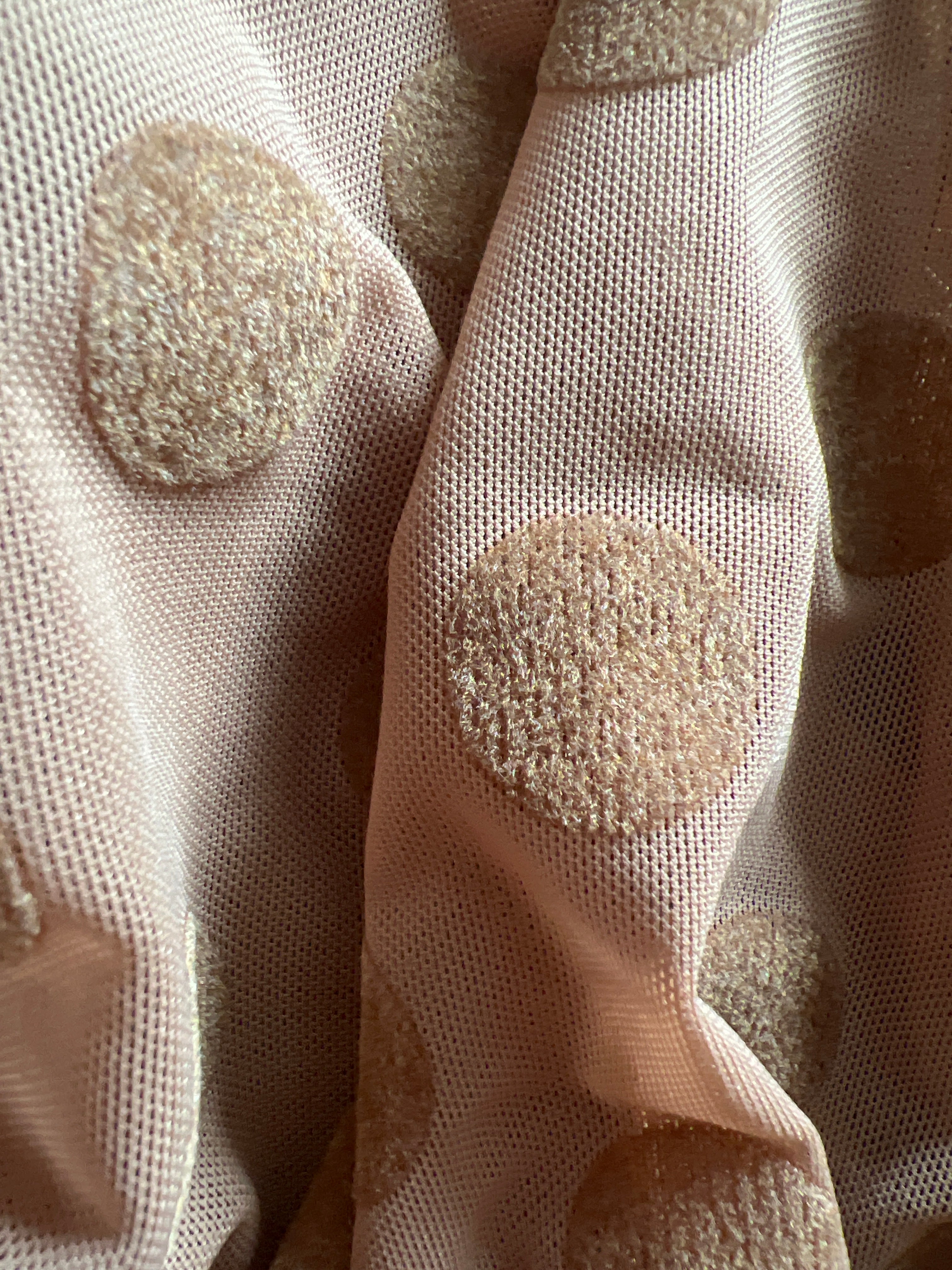 Brown polka dots mesh top