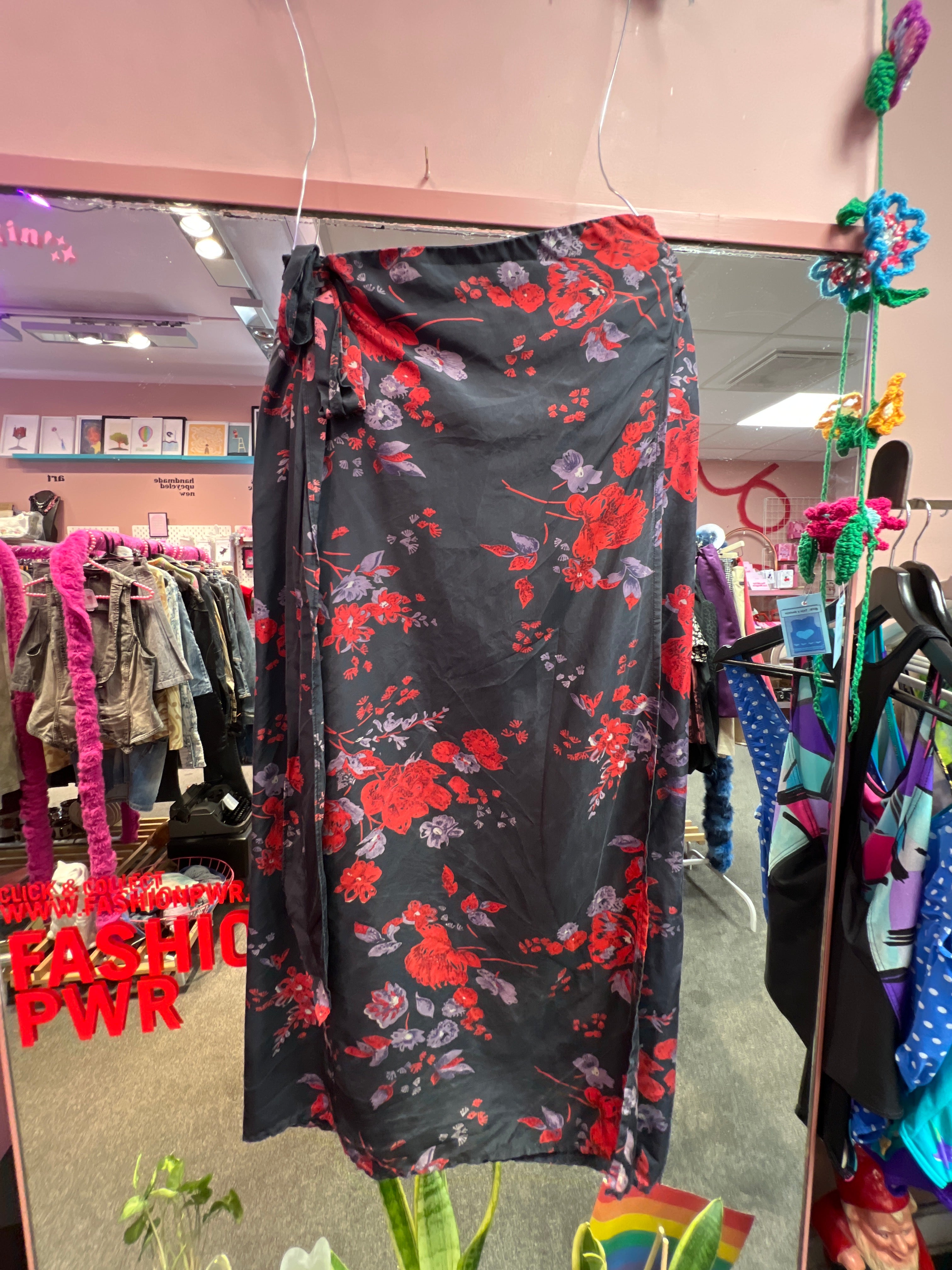 Wrap silk skirt