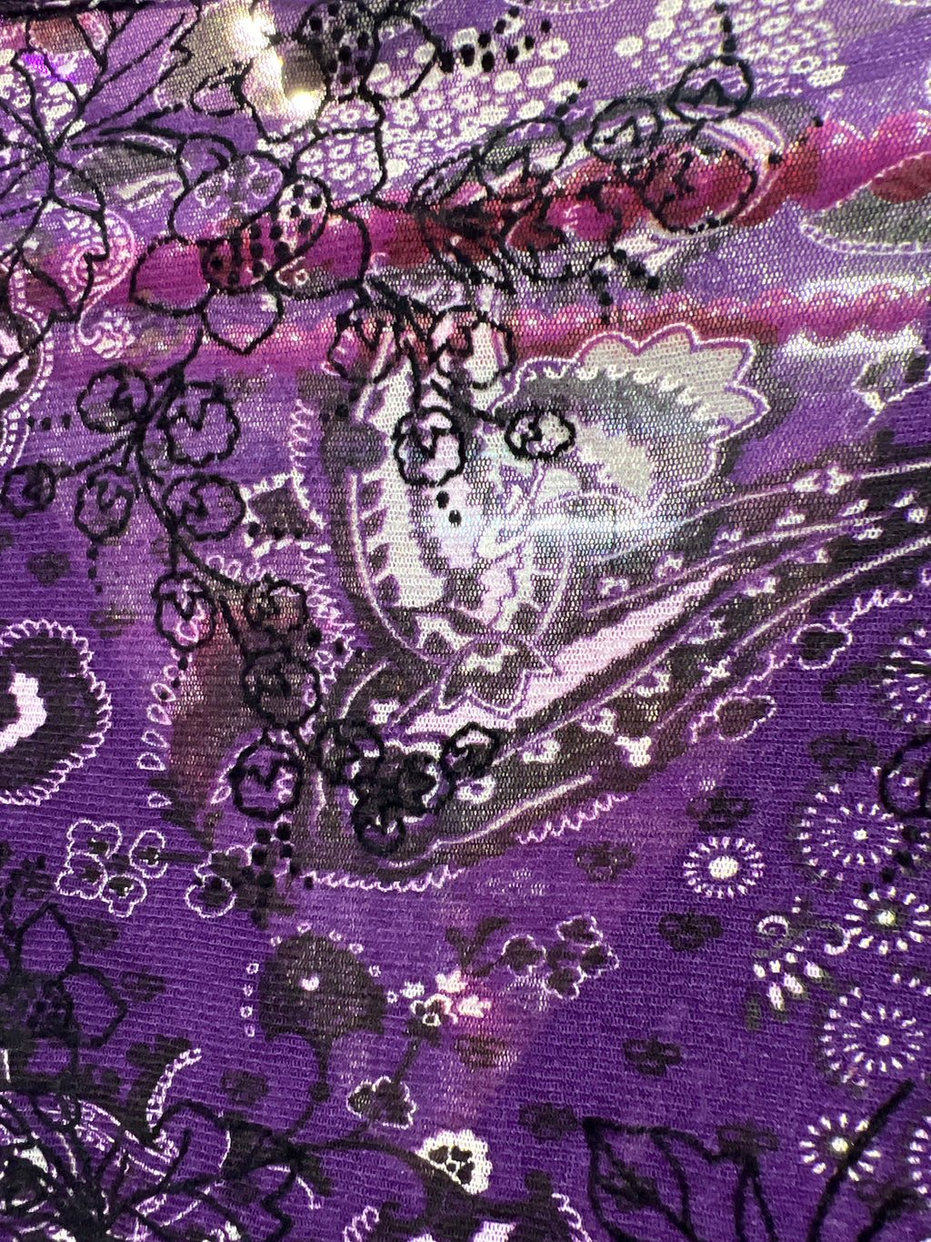 Purple Y2K see through patterned Street One blouse