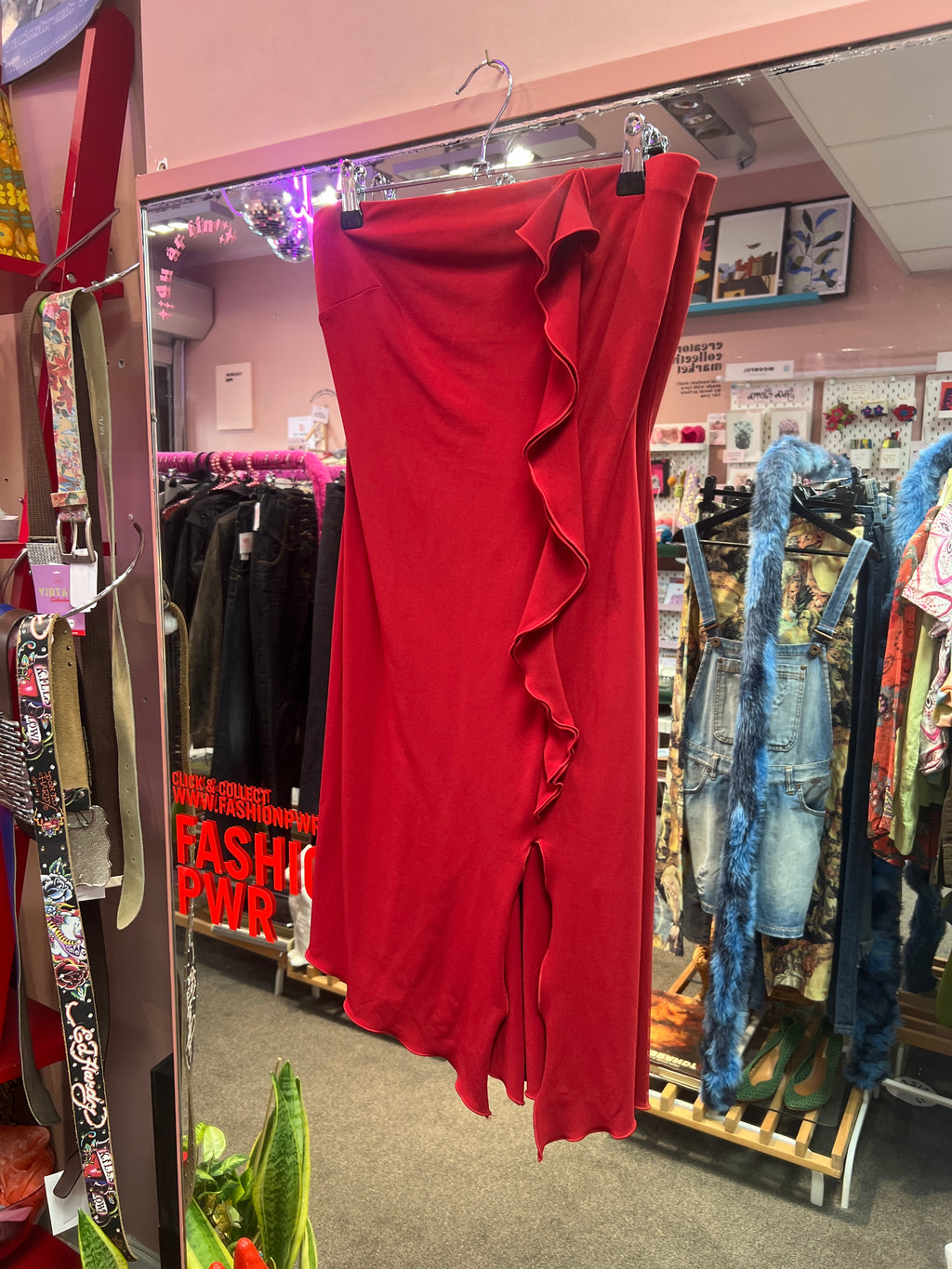 Clue red wine dress
