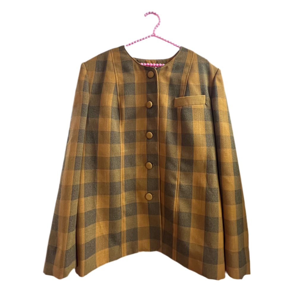 Checkered Mustard Blazer