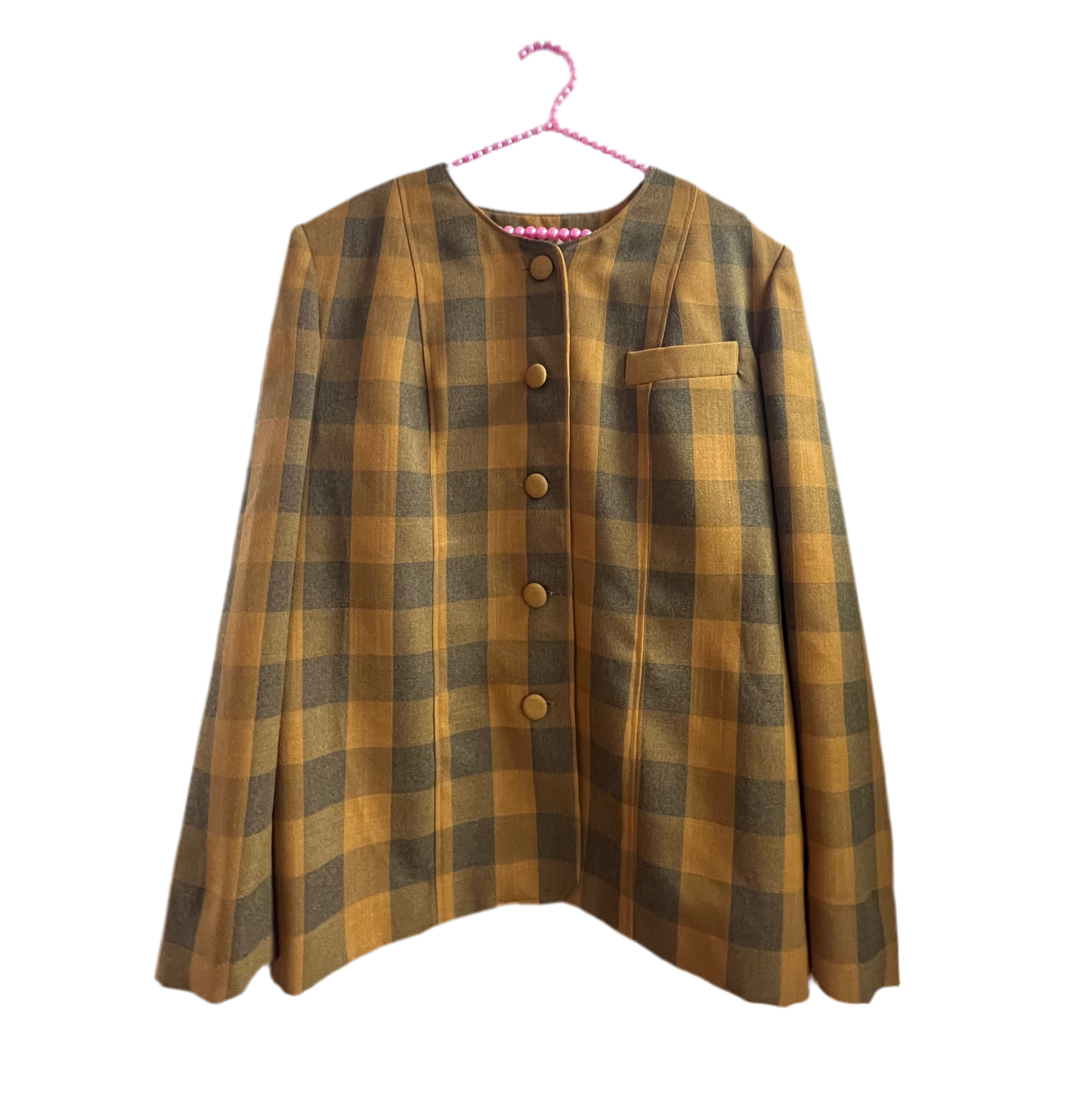 Checkered Mustard Blazer