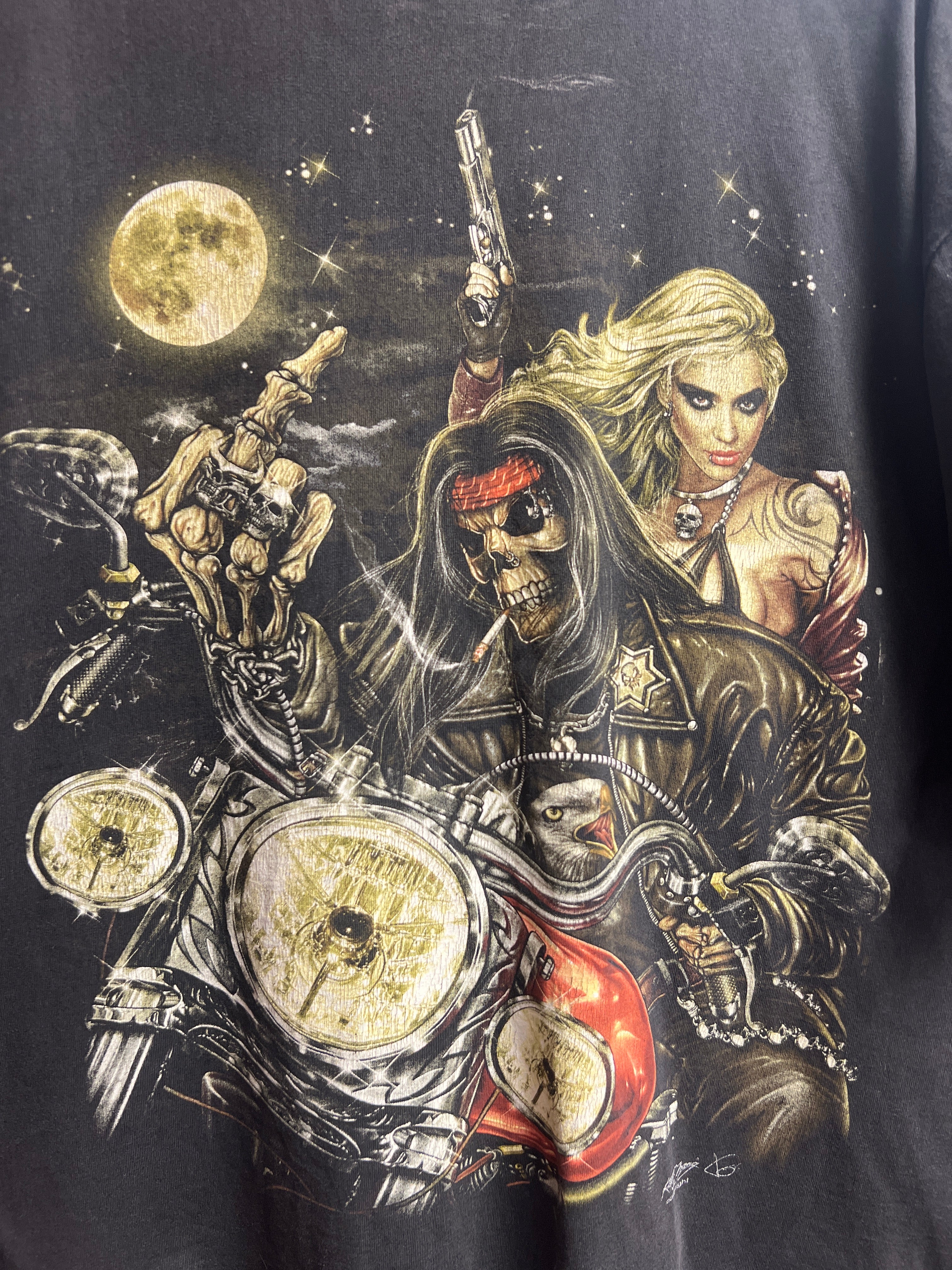 Motorcycle skull tshirt