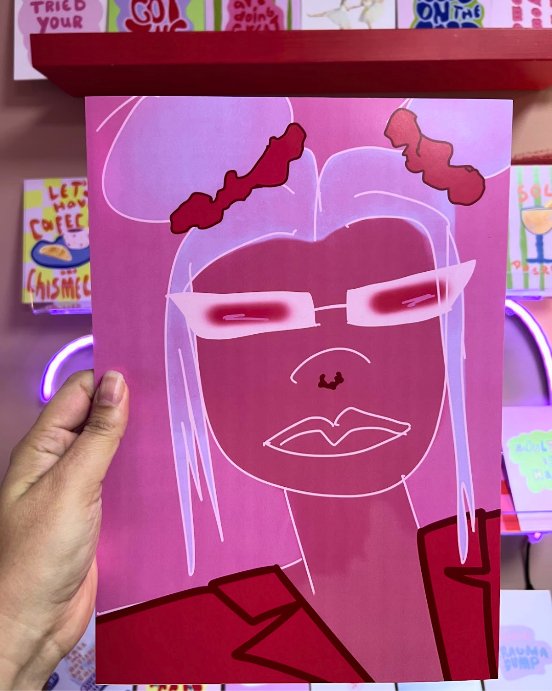 Space buns fashionista Poster & Postcard