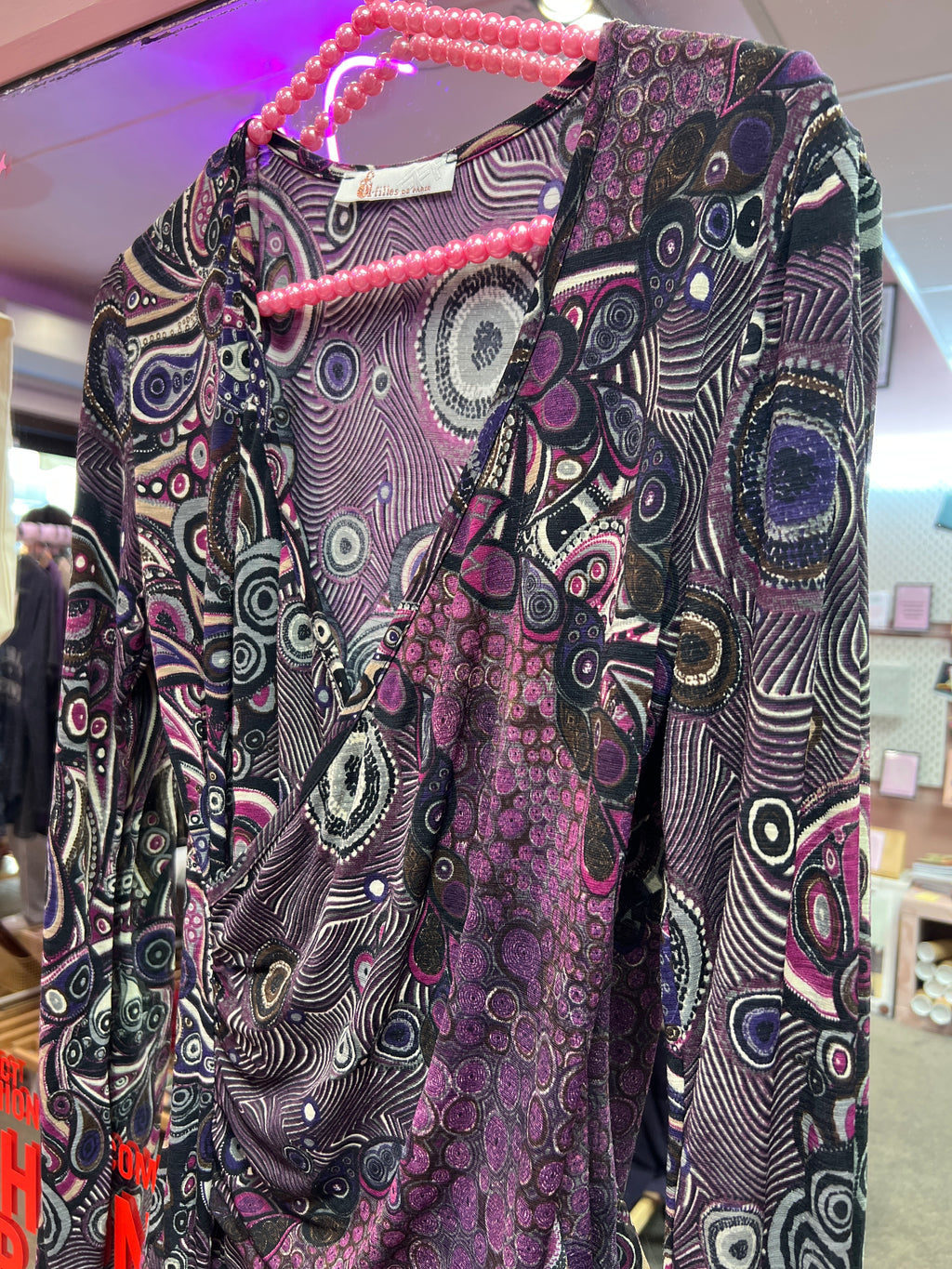 Y2K vibes patterned see through top Efilles de Paris