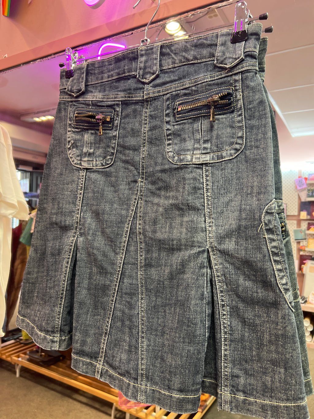 Y2K jeans skirt multi pockets Go!