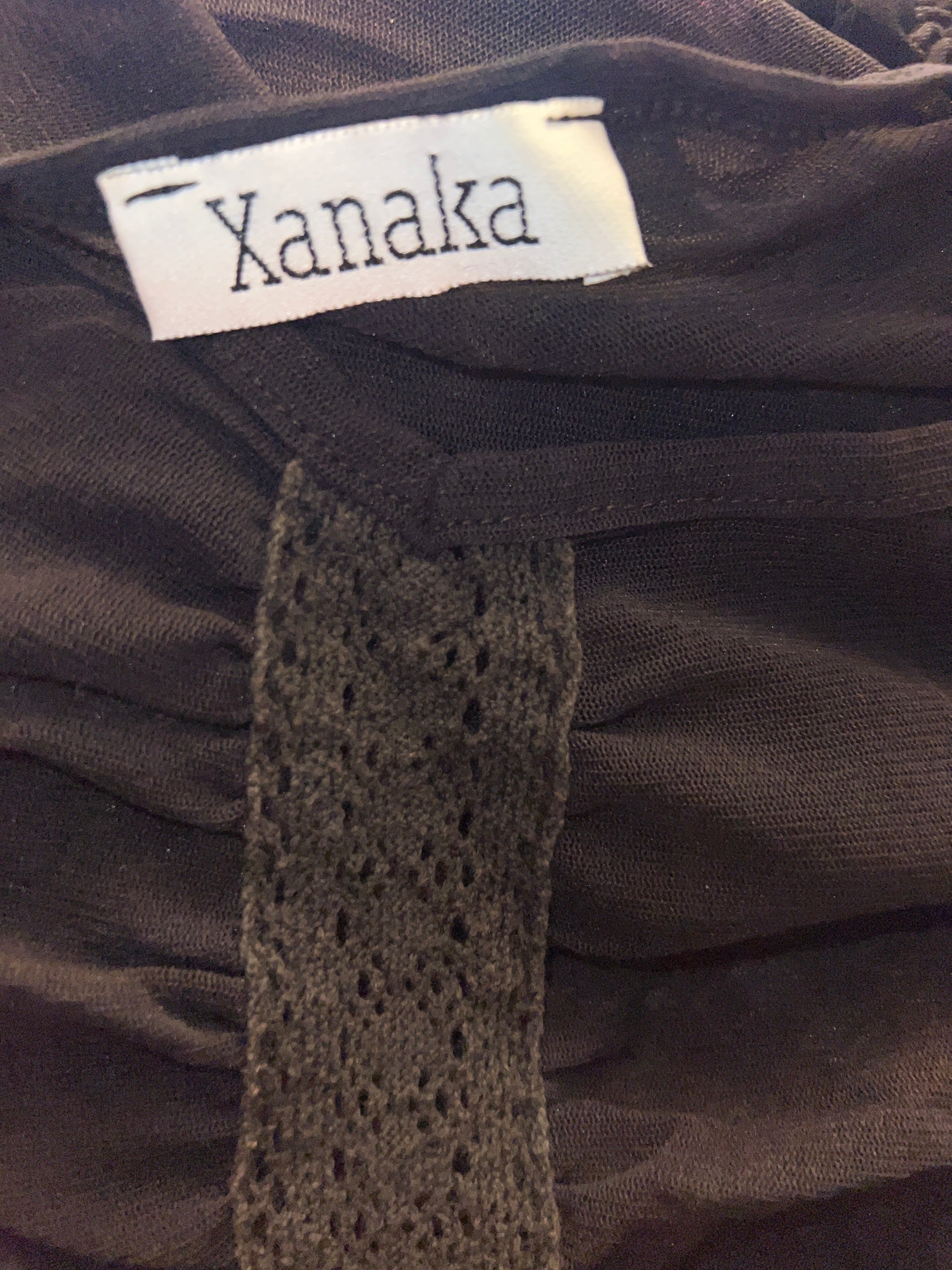 Xanaka black see through top with details