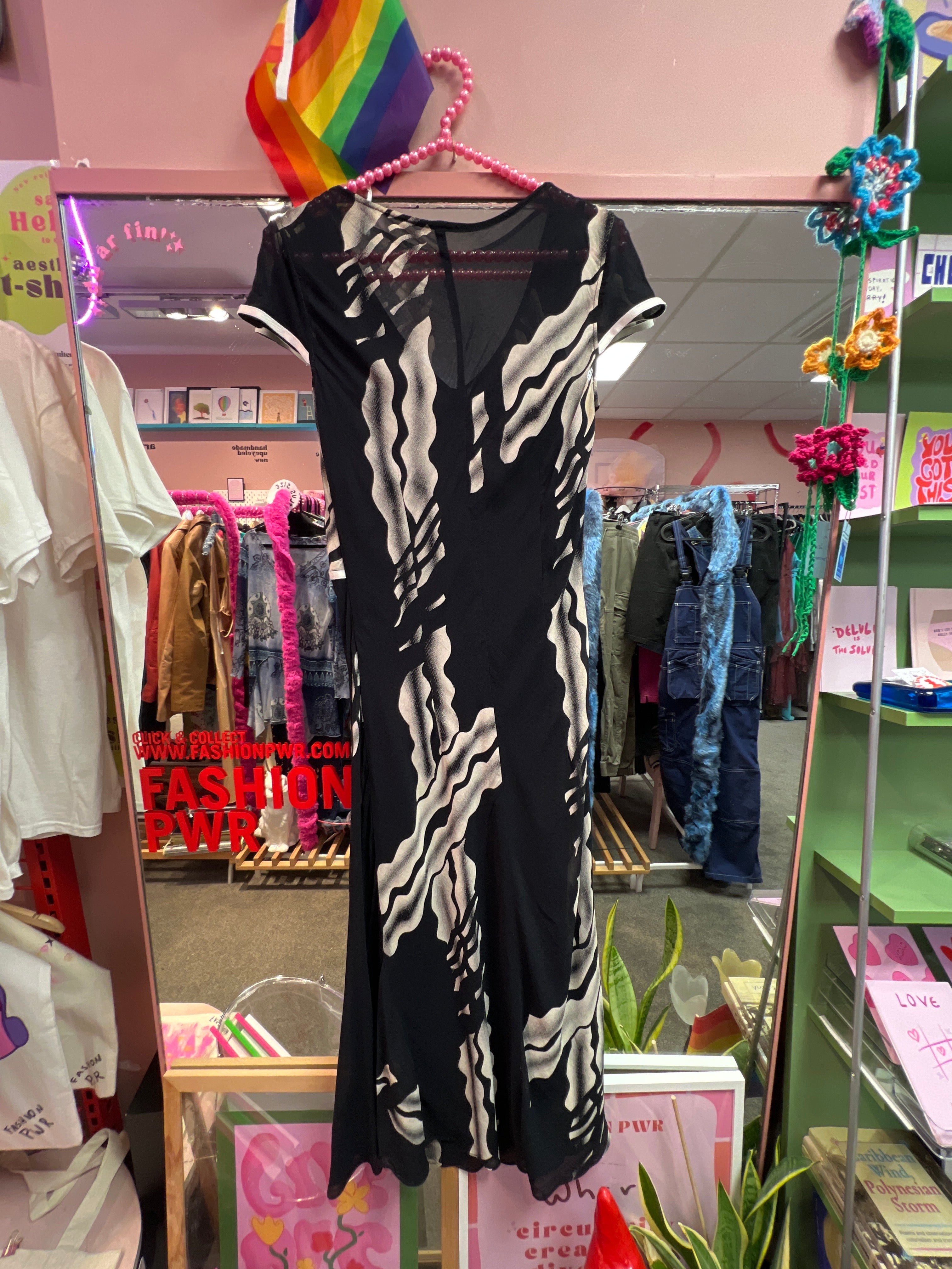 Black and white double layer summer dress