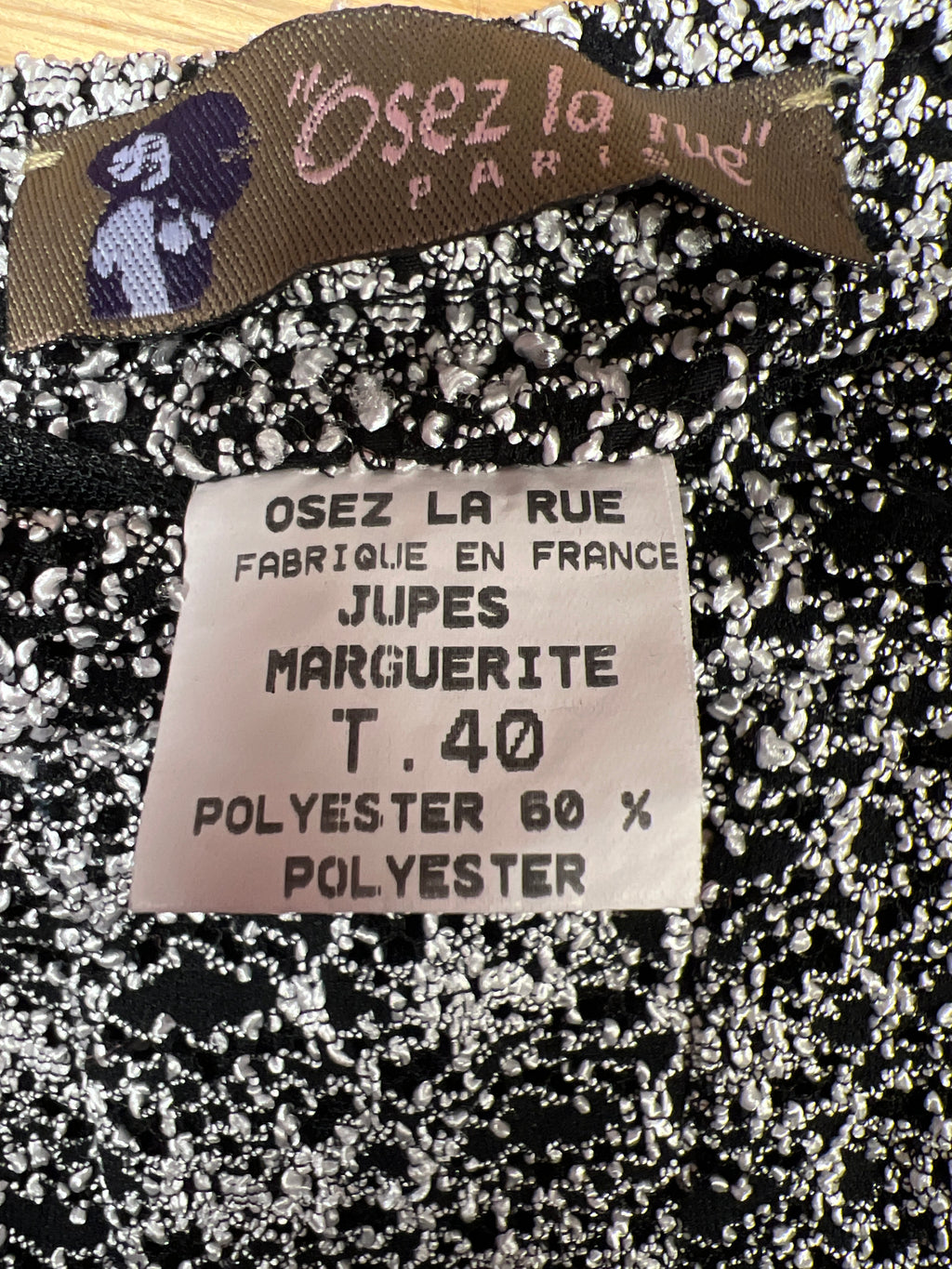 Svartvit kjol Osez la Rue Paris
