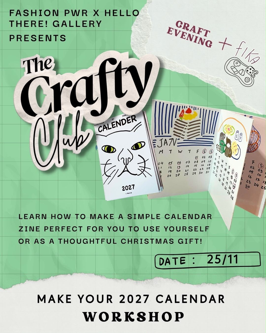 Make your own personal 2027 pocket calendar WORKSHOP with Jinling 25th of November