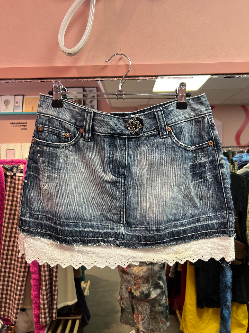Strass jeans skirt