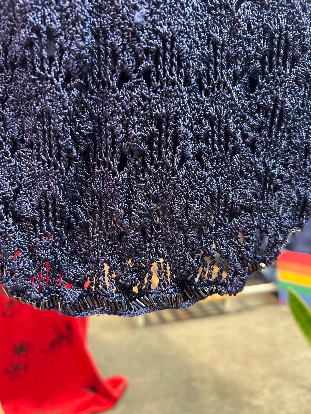 Crochet blue beaded dress
