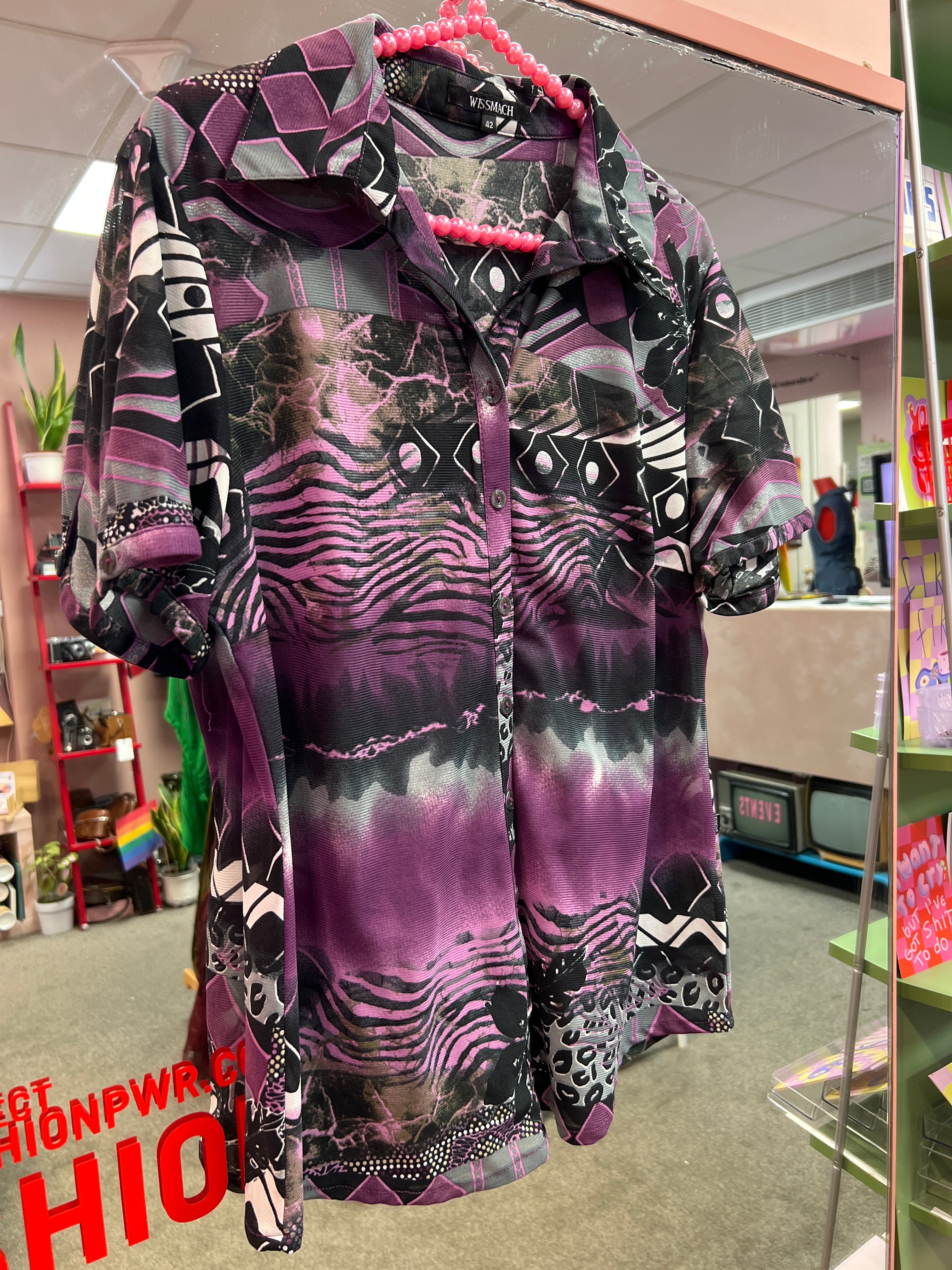 See through purple top Wissmach