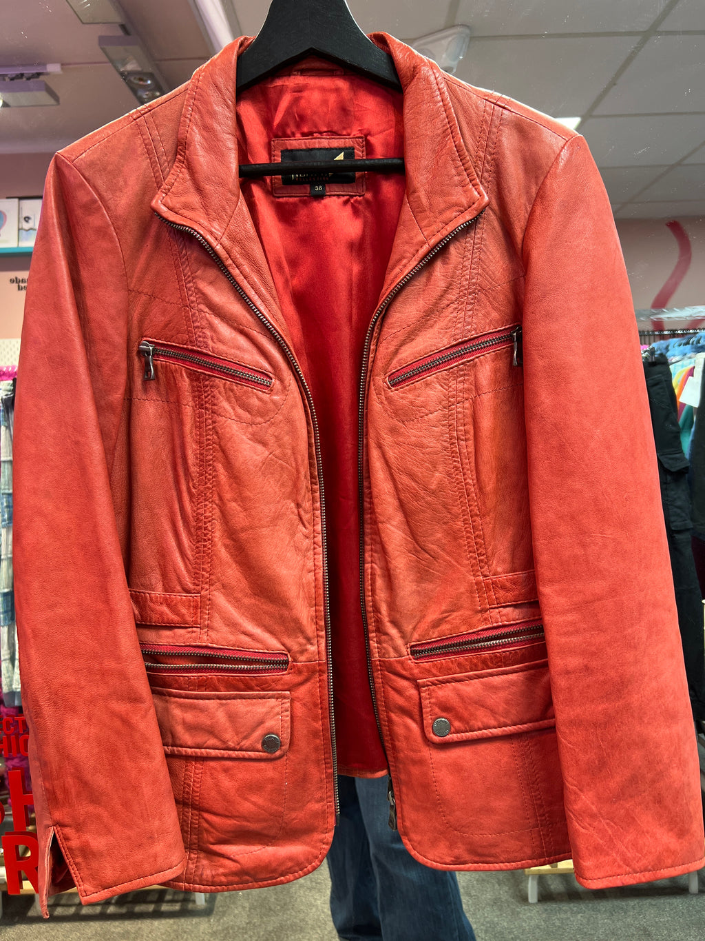 Red leather Jacket