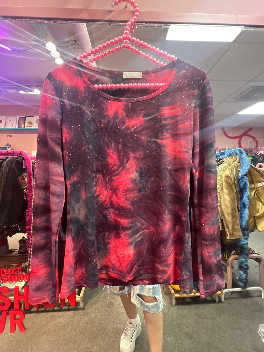 Glittery red Y2K vibes ADDA top