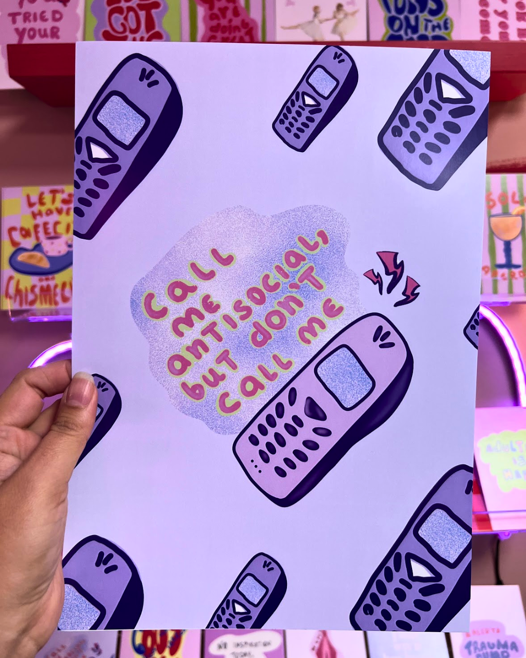 Call me antisocial Poster & Postcard