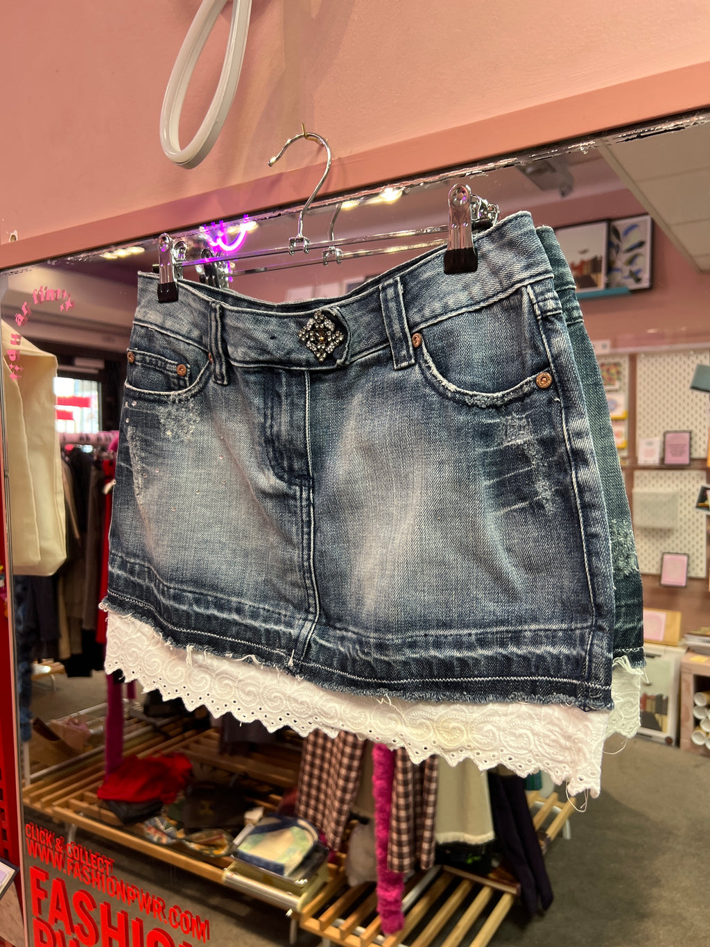 Strass jeans skirt