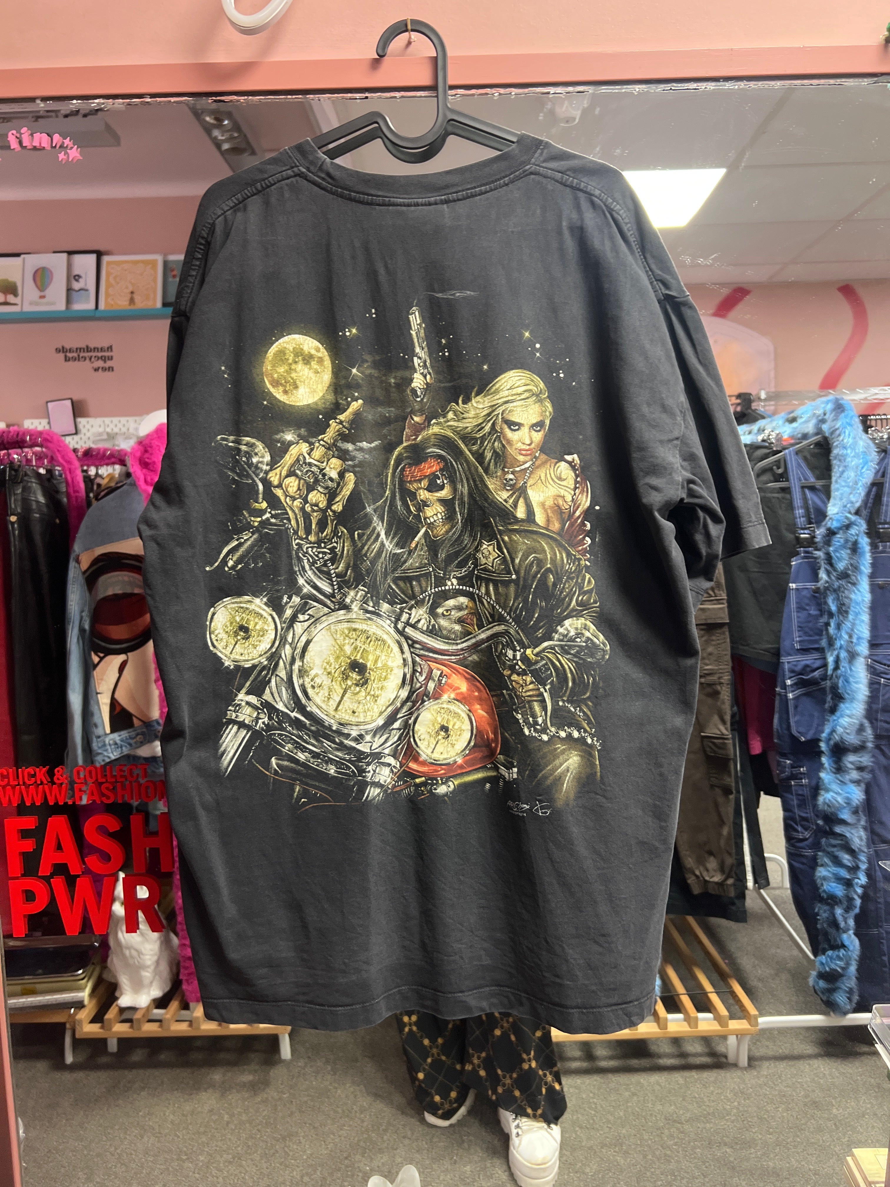 Motorcycle skull tshirt