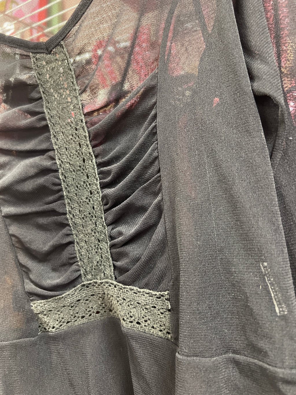 Xanaka black see through top with details