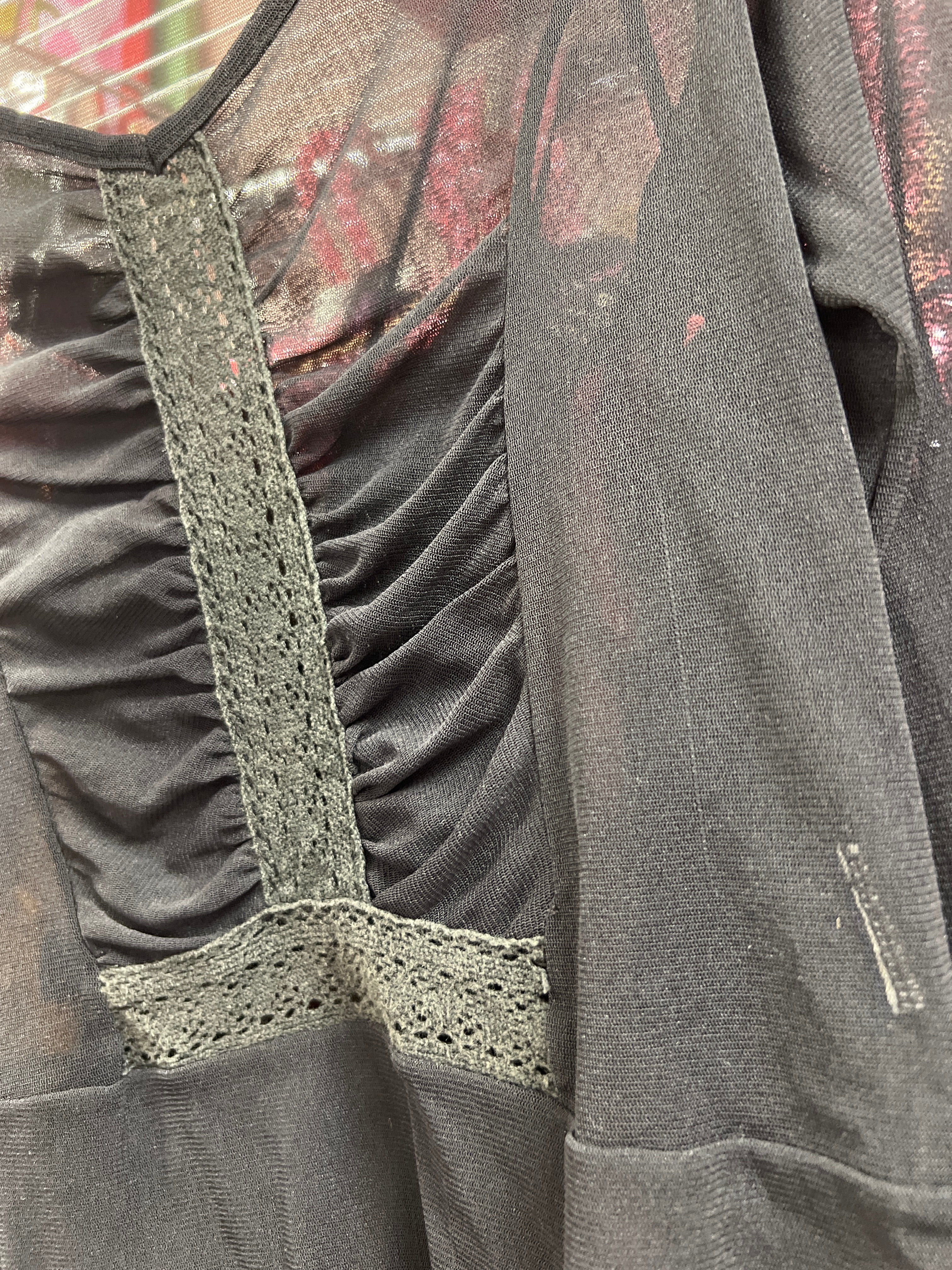 Xanaka black see through top with details