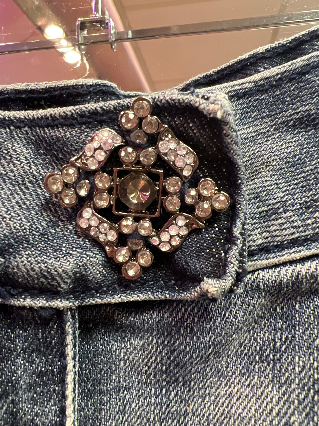 Strass jeans skirt