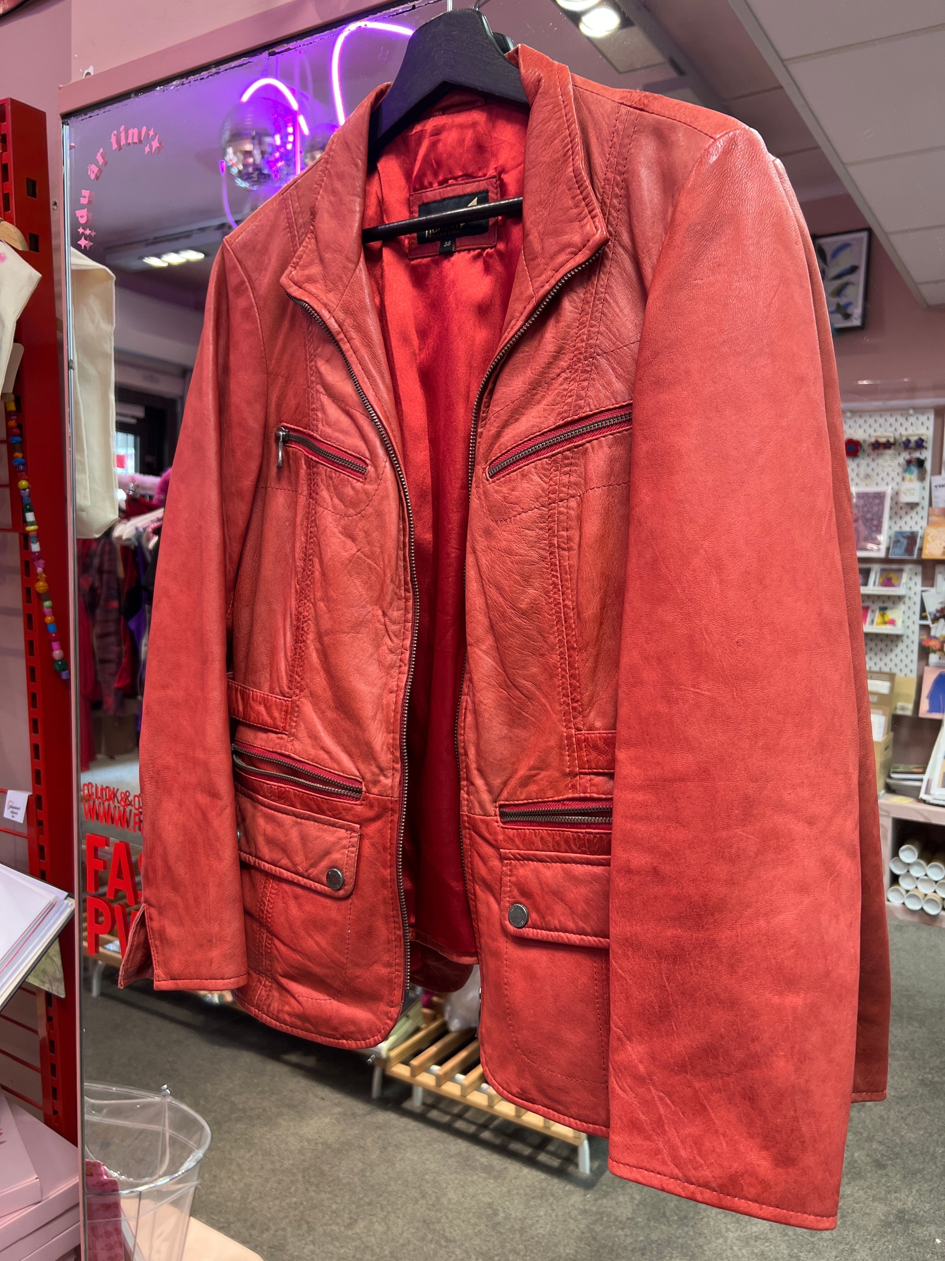 Red leather Jacket