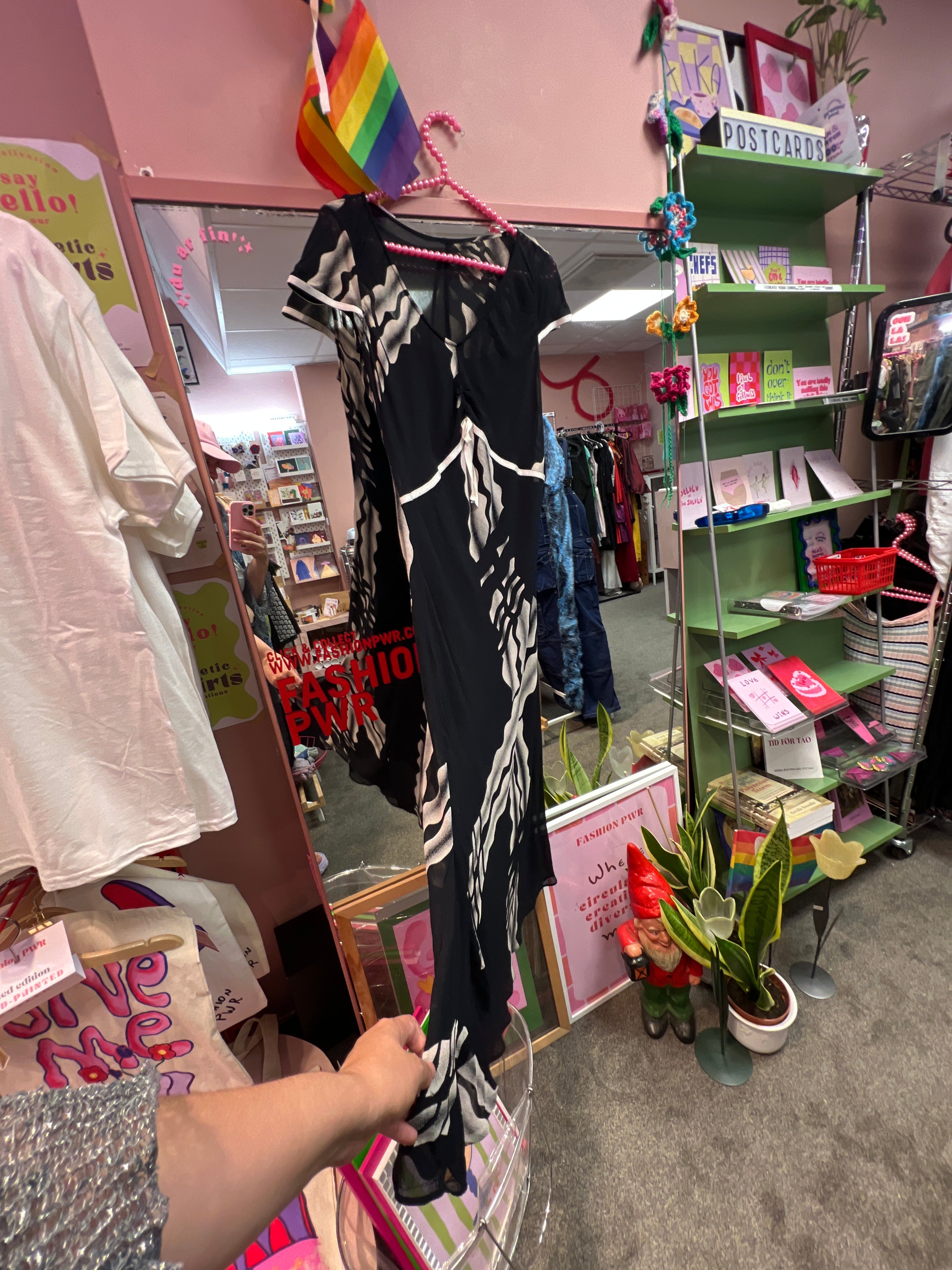 Black and white double layer summer dress
