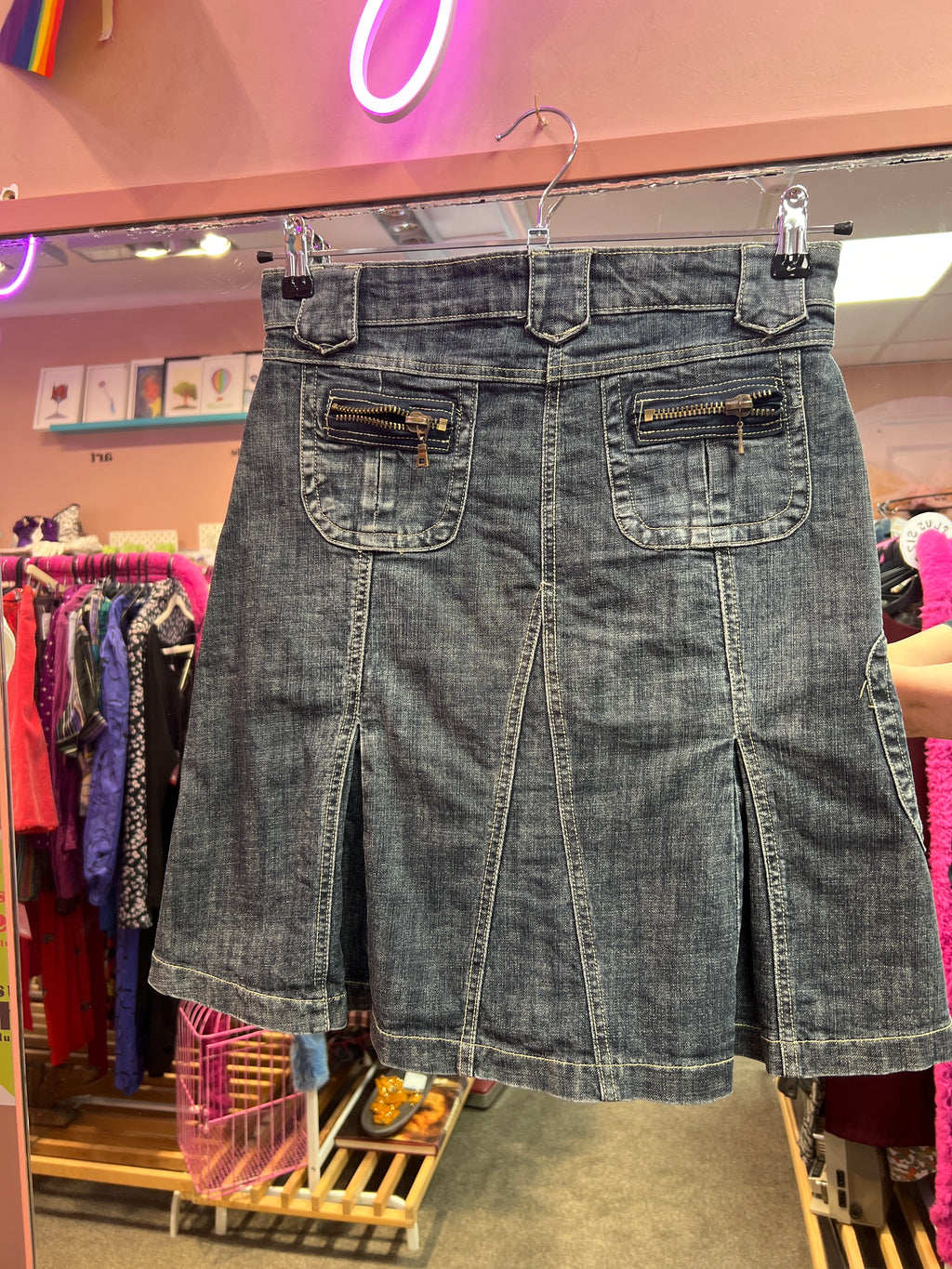 Y2K jeans skirt multi pockets Go!