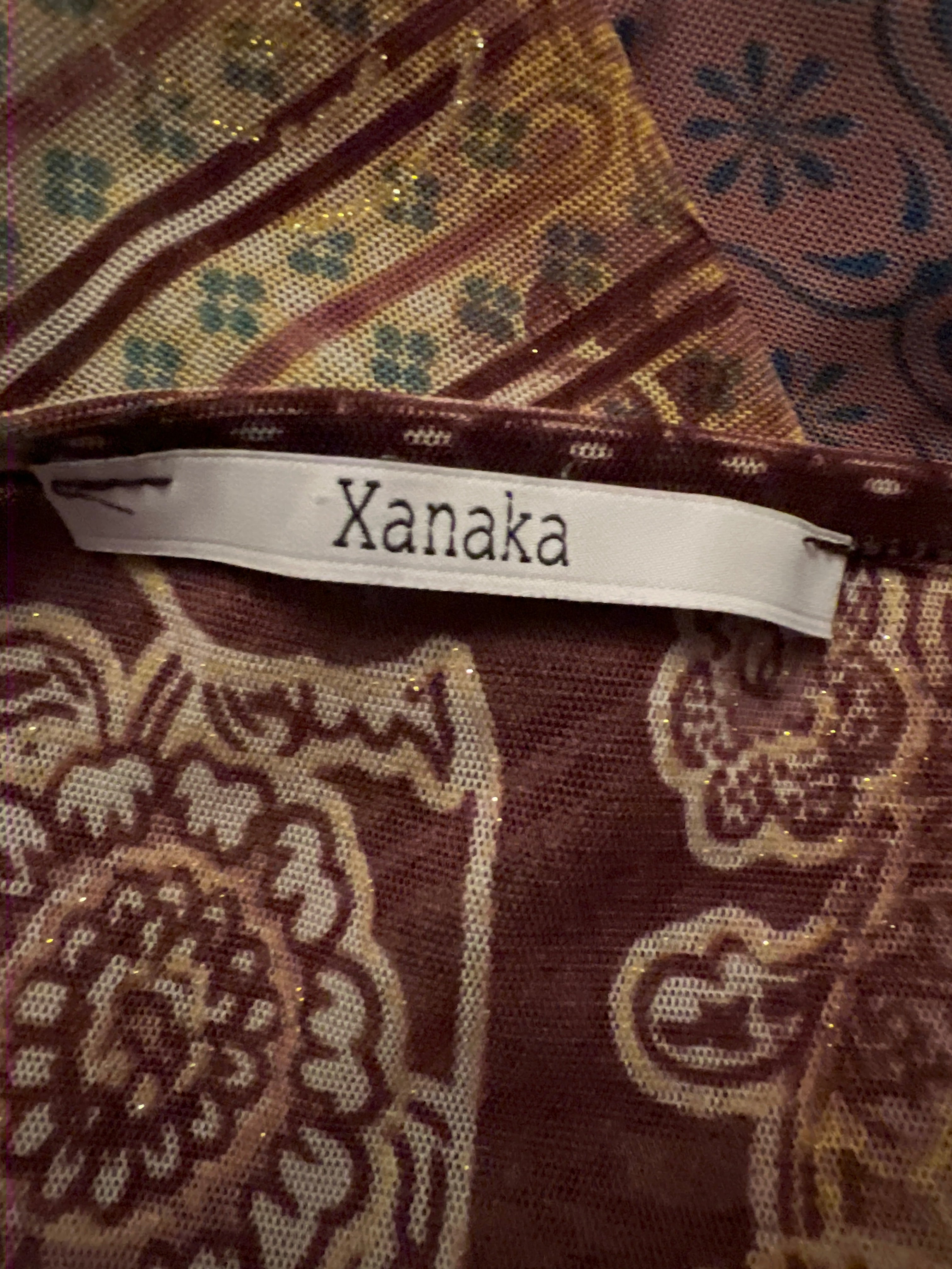 Brown patterned Y2K vibes top Xanaka