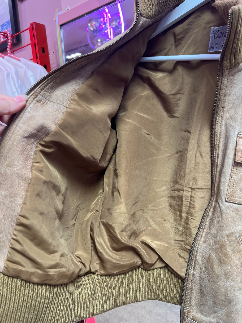 Pilot vibes brown leather jacket