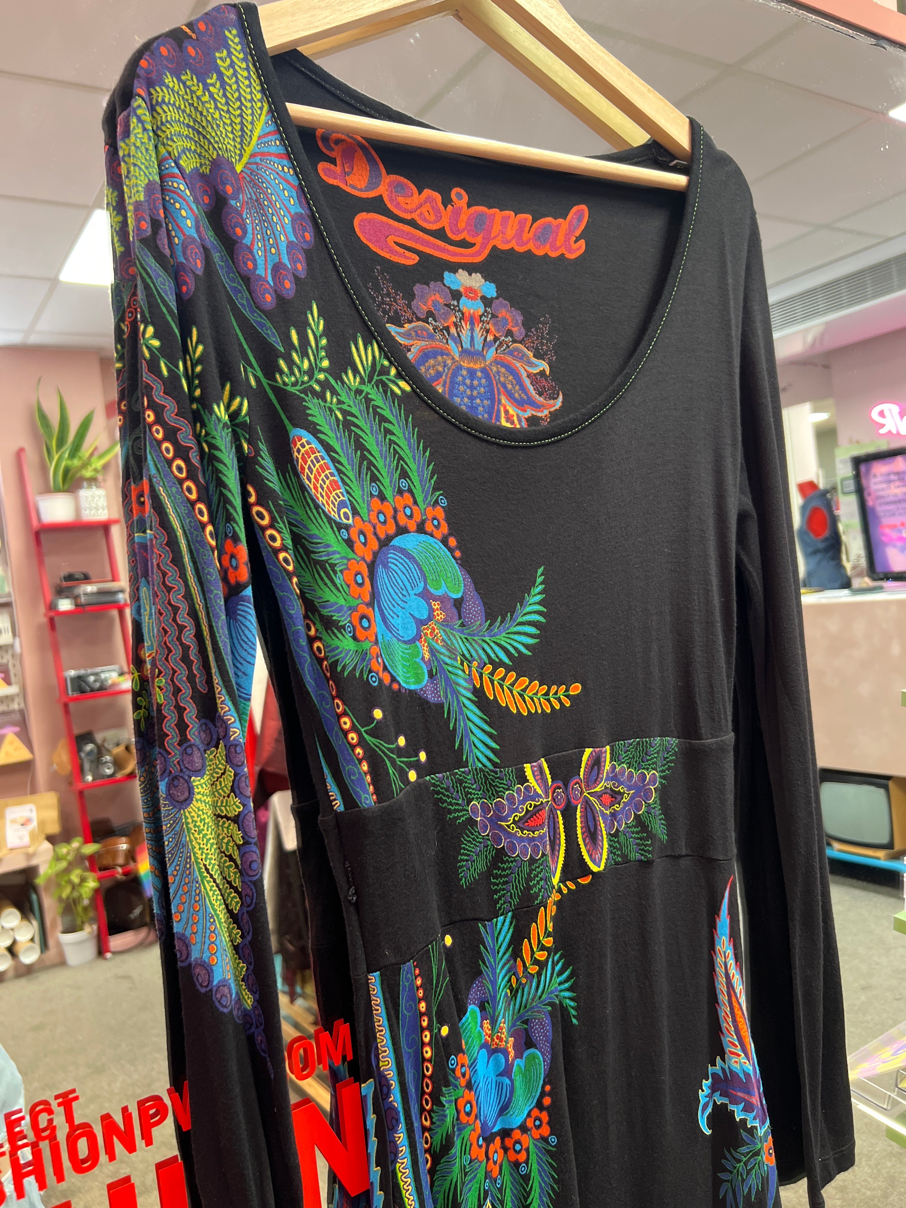 Desigual dress peacock and lotus