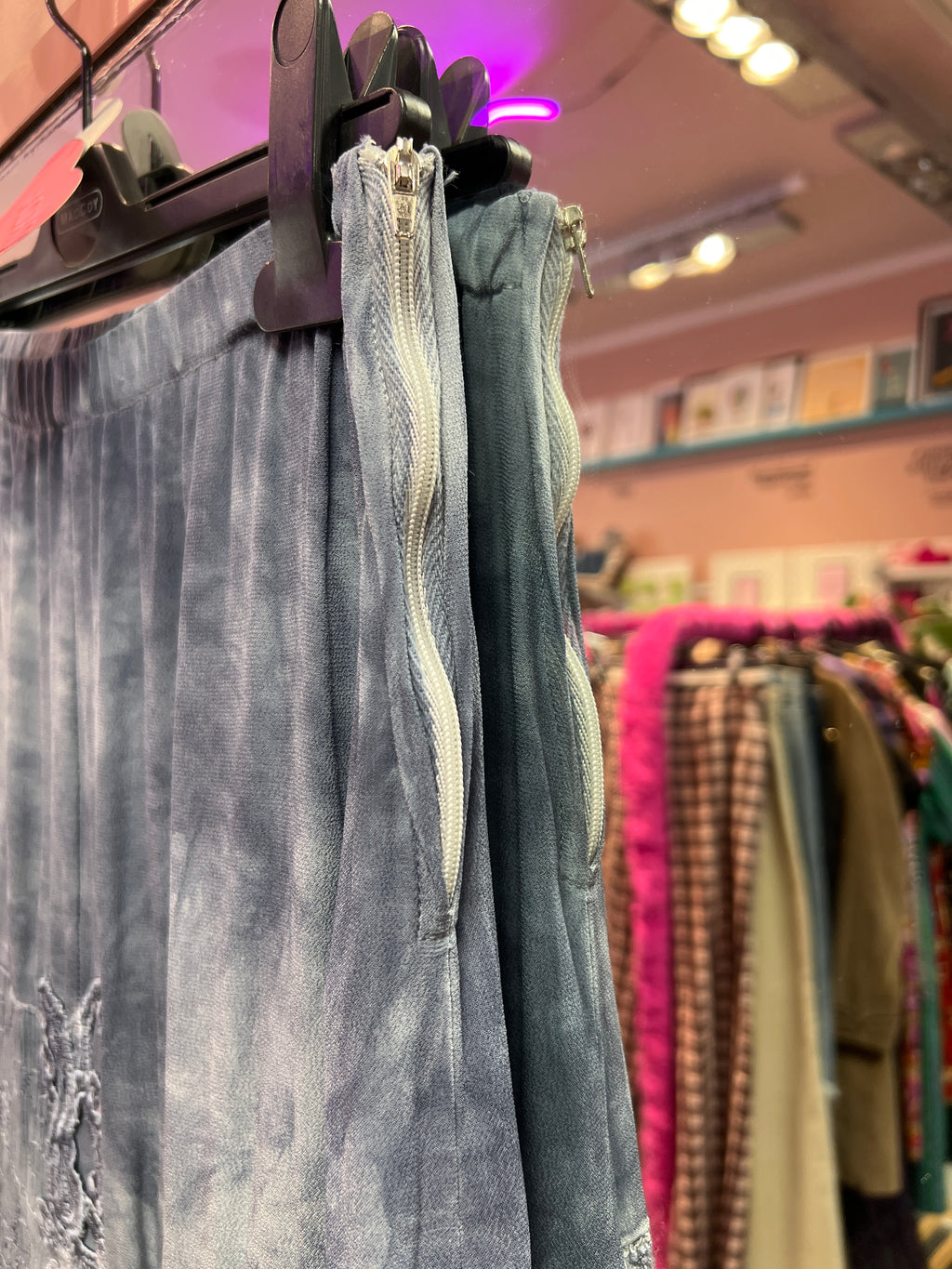 Asymmetrical blue bohemian skirt