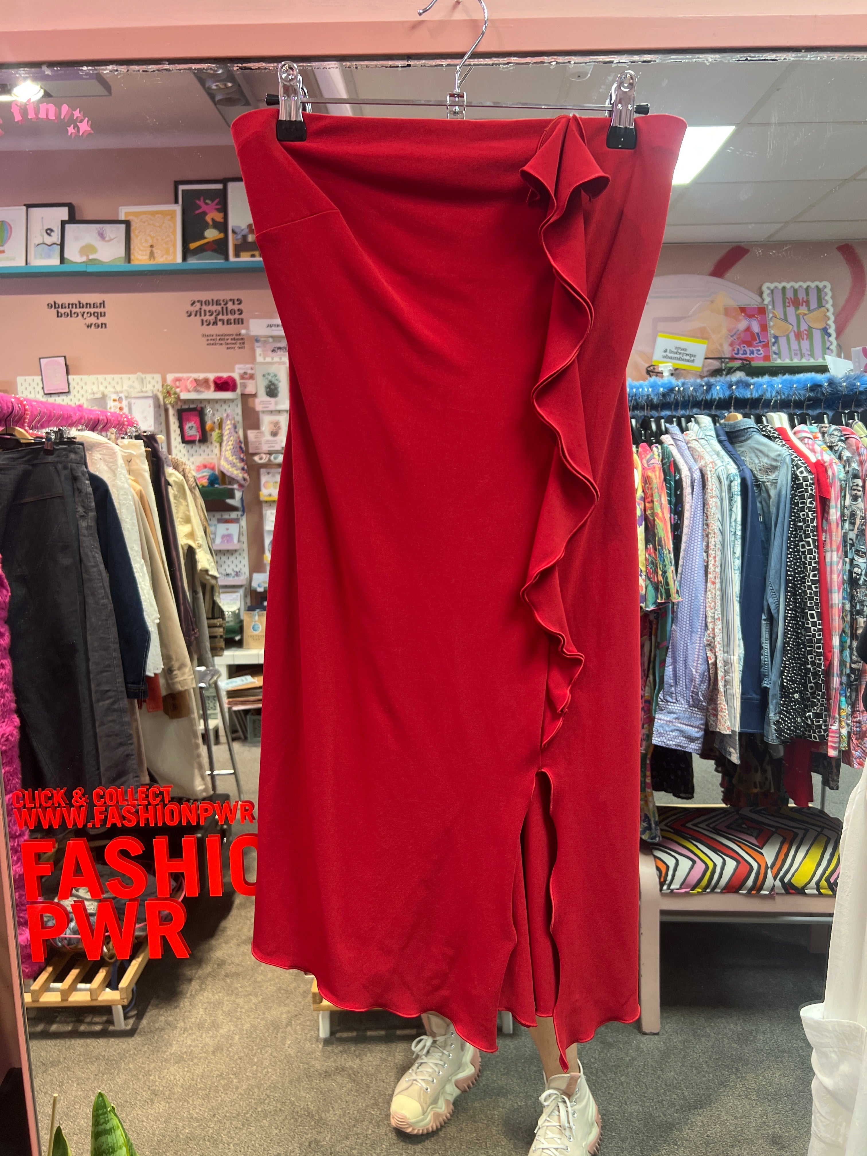 Clue red wine dress