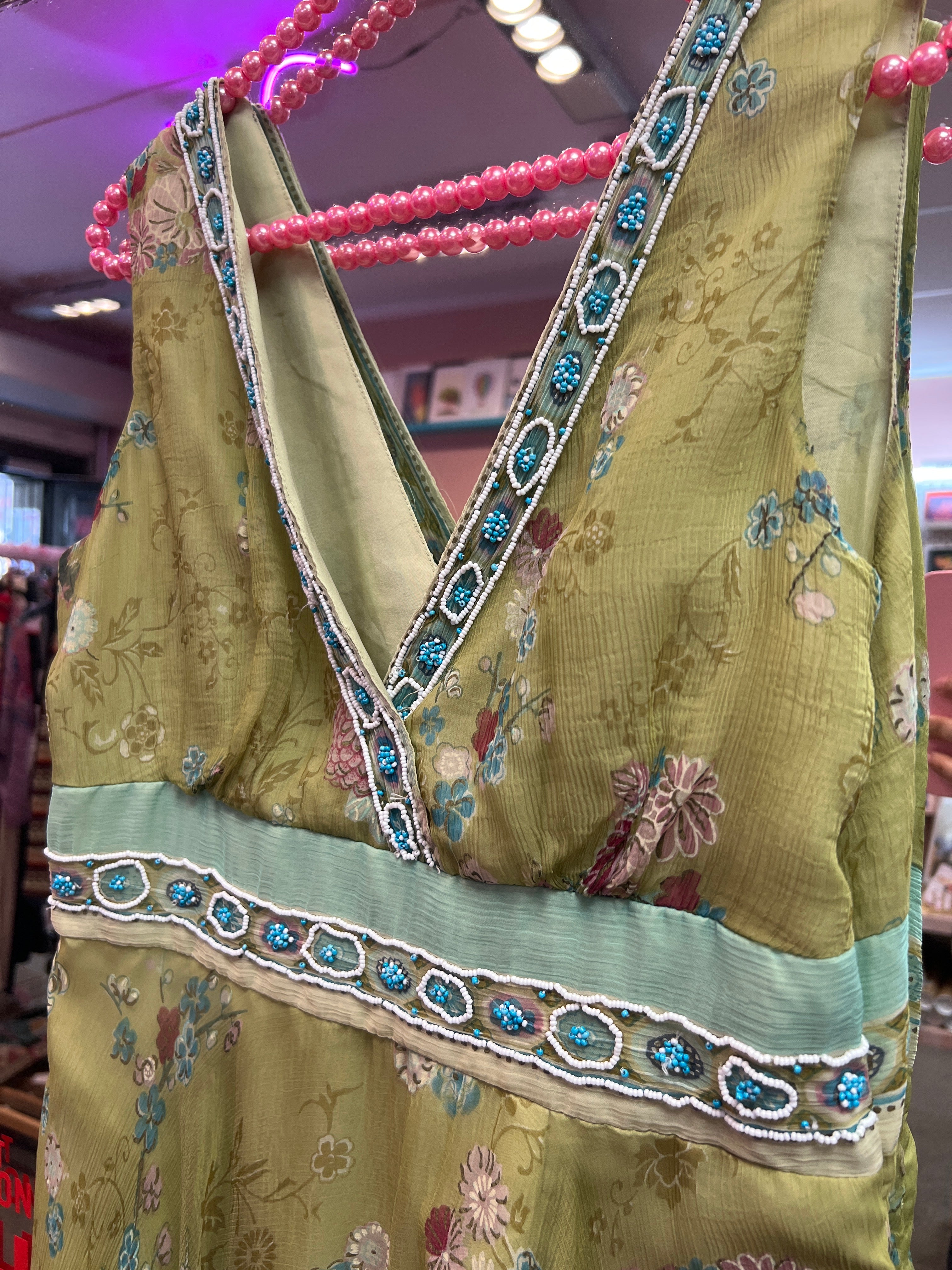 Green flower Derhy dress