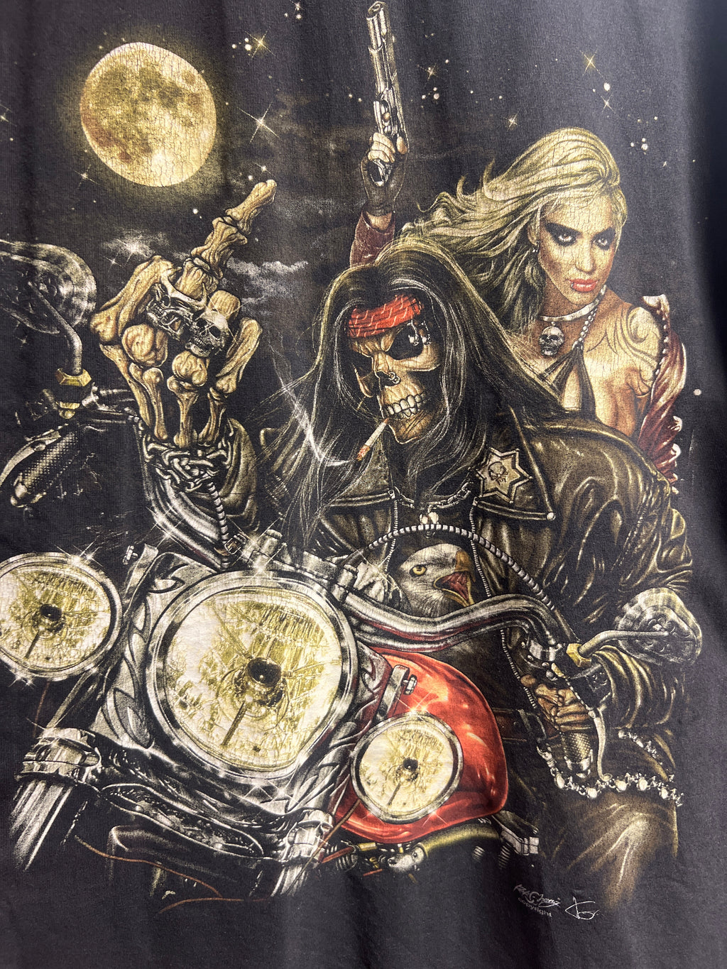 Motorcycle skull tshirt