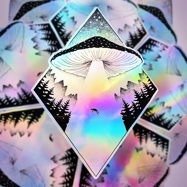 Abductshroom Sticker Margindrawings