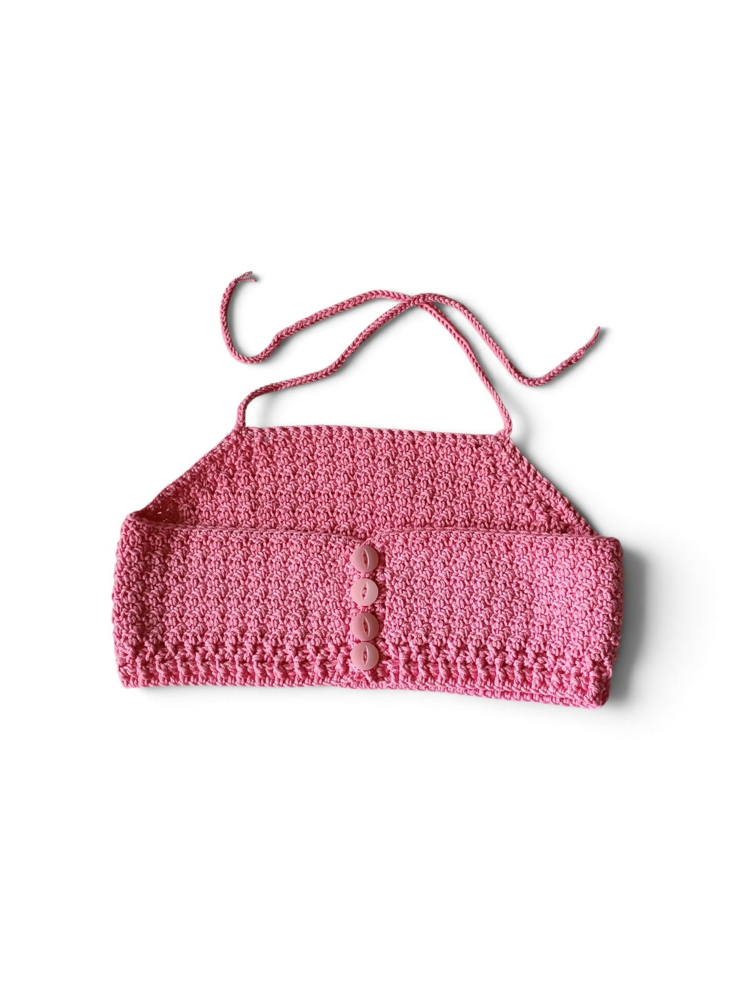 Salmon-pink Crop top-Small