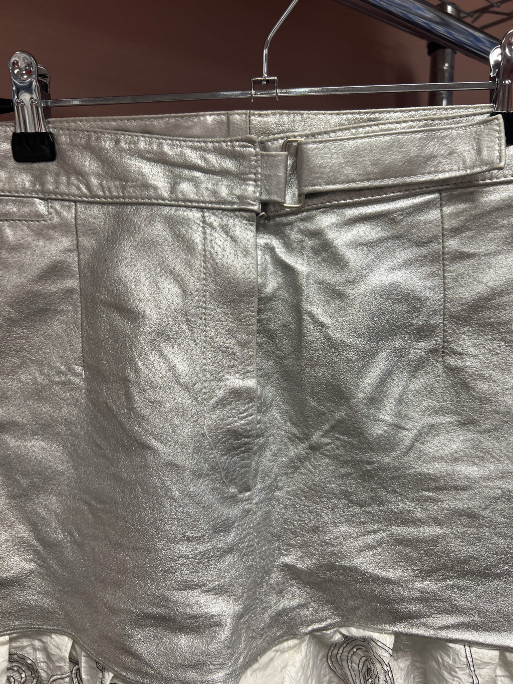 Upcycled metallic skirt
