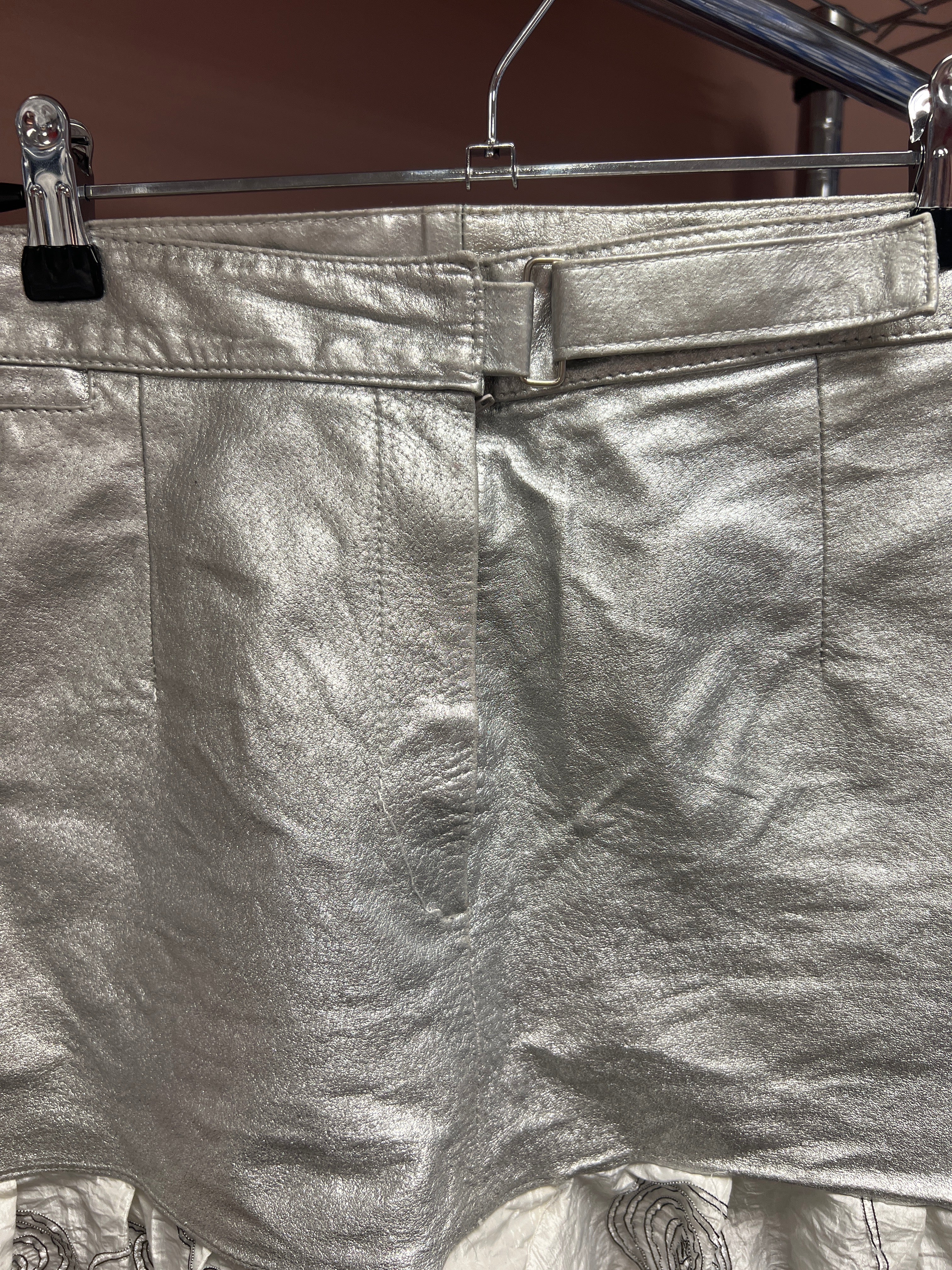 Upcycled metallic skirt