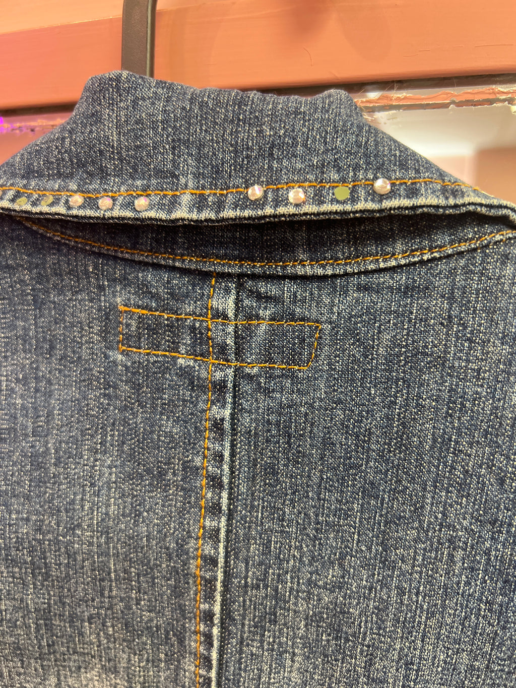 y2k vibes jeans jacket with stones
