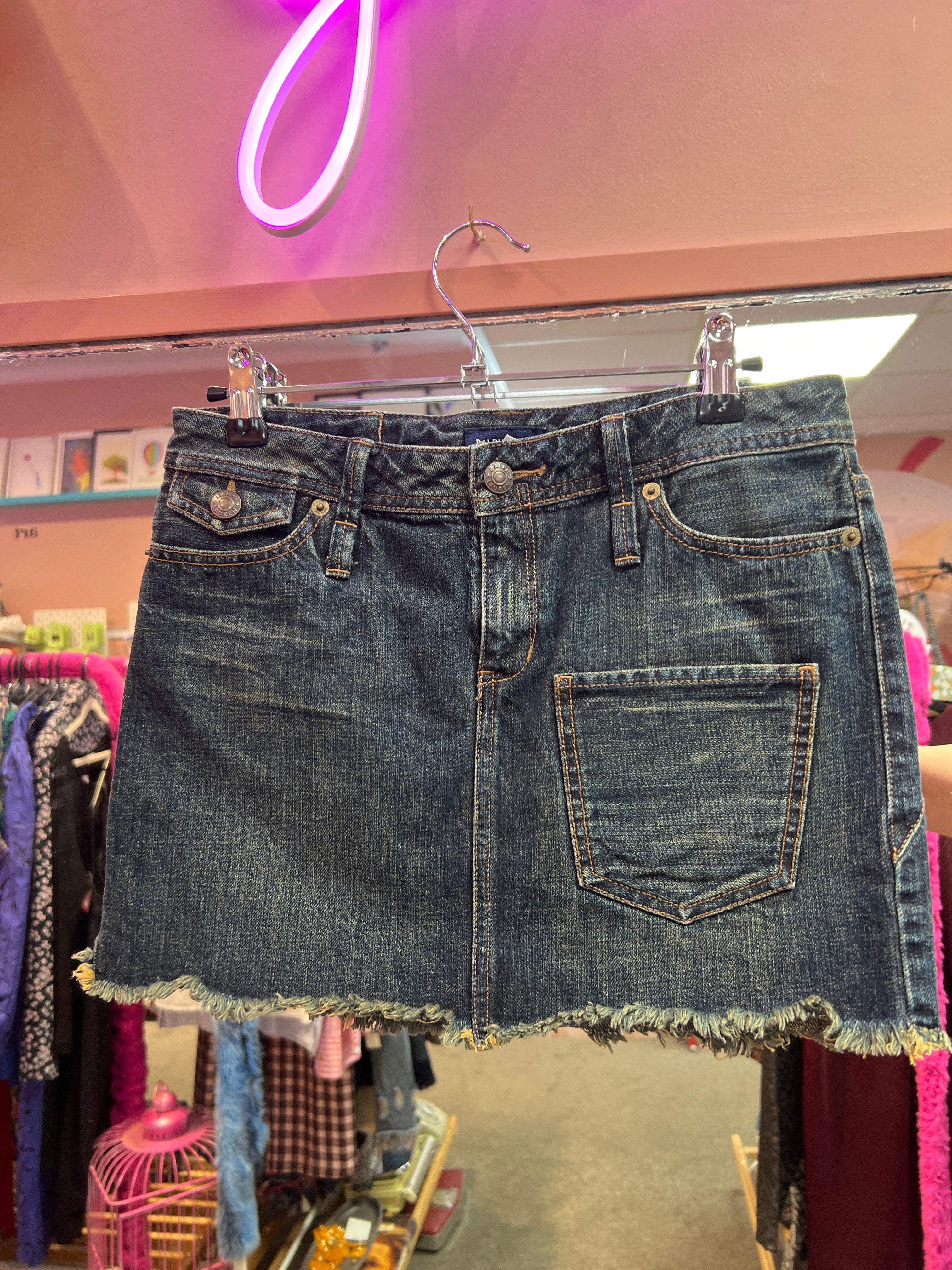 Ralph Lauren front pocket jeans skirt